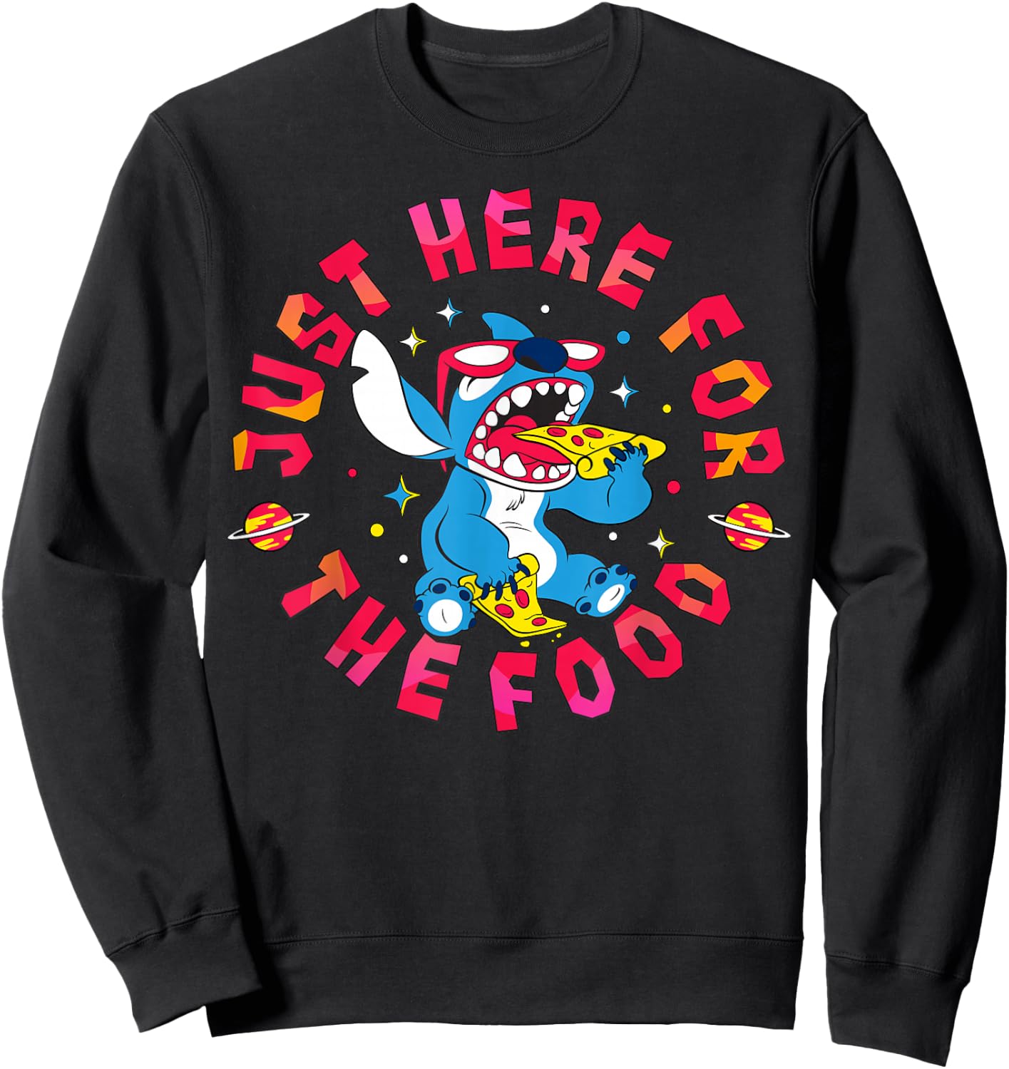 Disney Lilo & Stitch Just Here for The Food Sweatshirt - Sweatshirt | Black