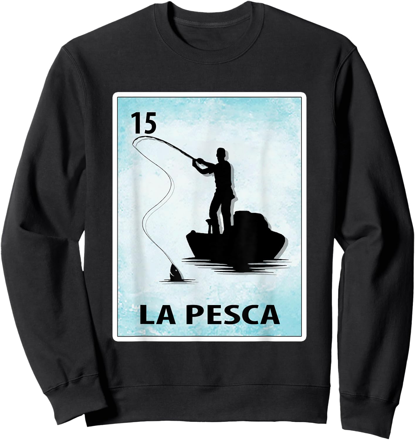 La Pesca Mexican Fishing Cards Sweatshirt - Sweatshirt | Black