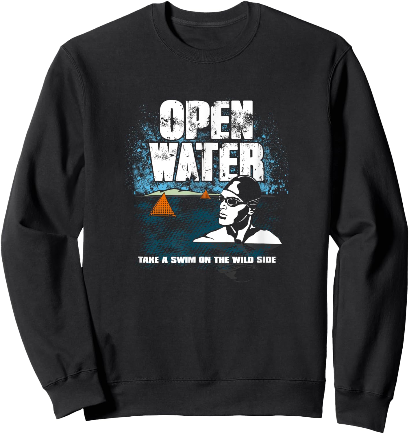 Open Water Swimming Triathlon Crossing English Channel Event Sweatshirt - Sweatshirt | Black