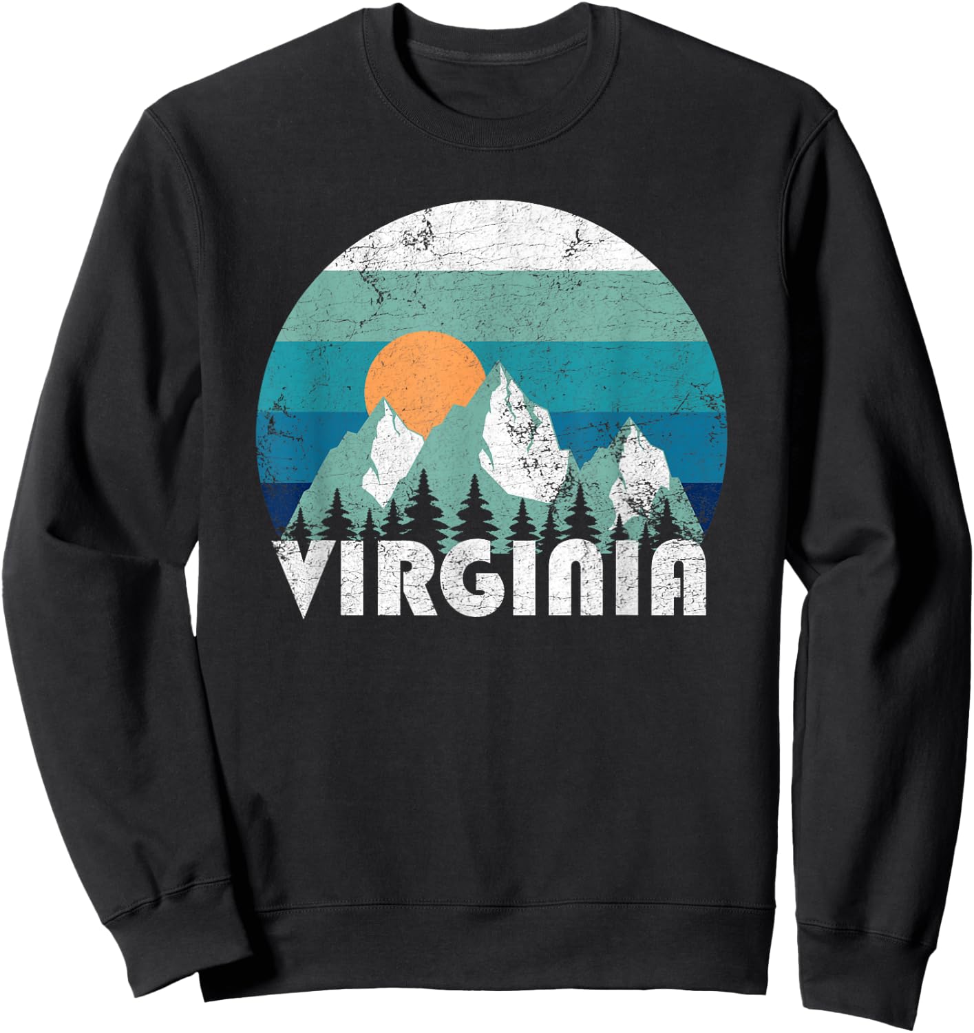 Virginia State Retro Vintage Sweatshirt - Sweatshirt | Black