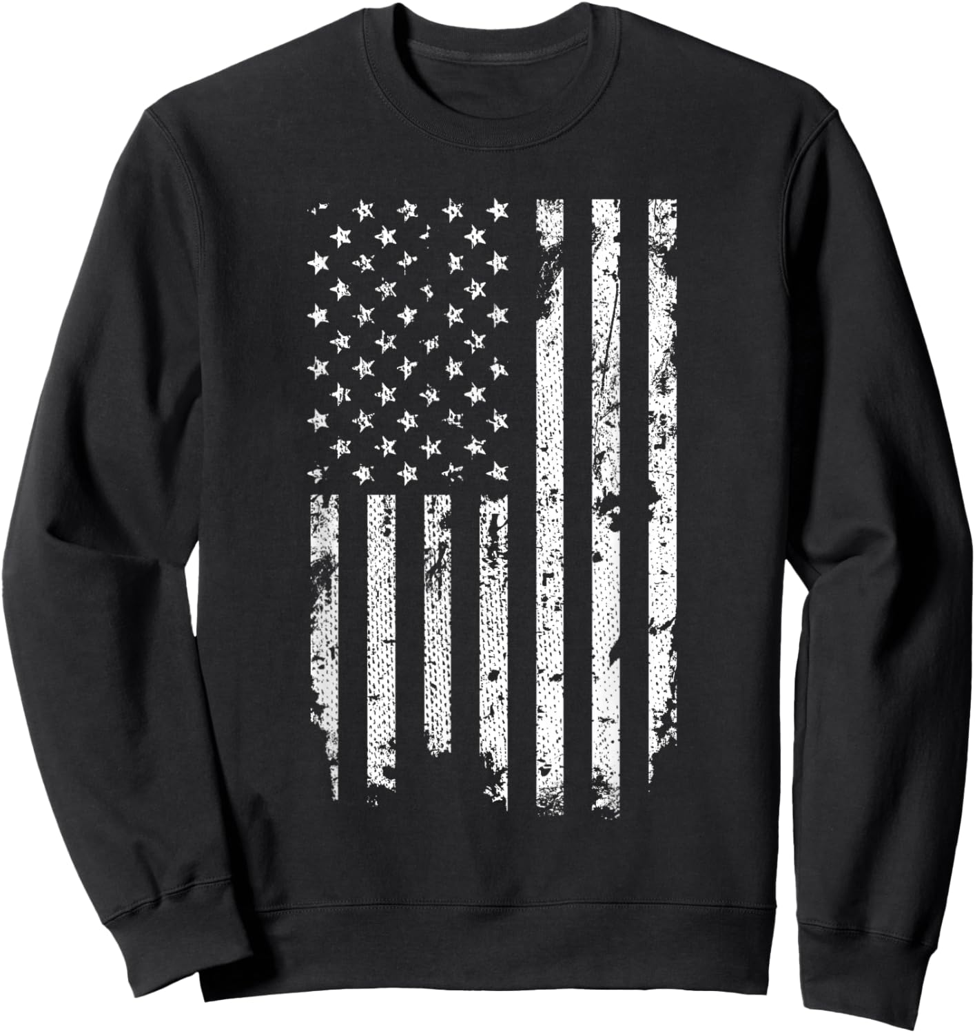Threadrock Distressed American Flag - -Adults, Kids - Black - Short Sleeve - Classic Fit - - Small Sweatshirt - Sweatshirt | Black
