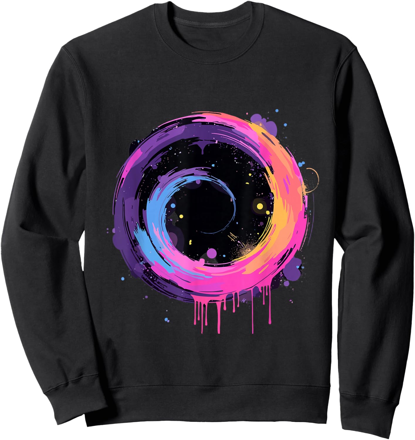 Cosmic Graffiti Galaxy Swirl Sweatshirt - Sweatshirt | Black