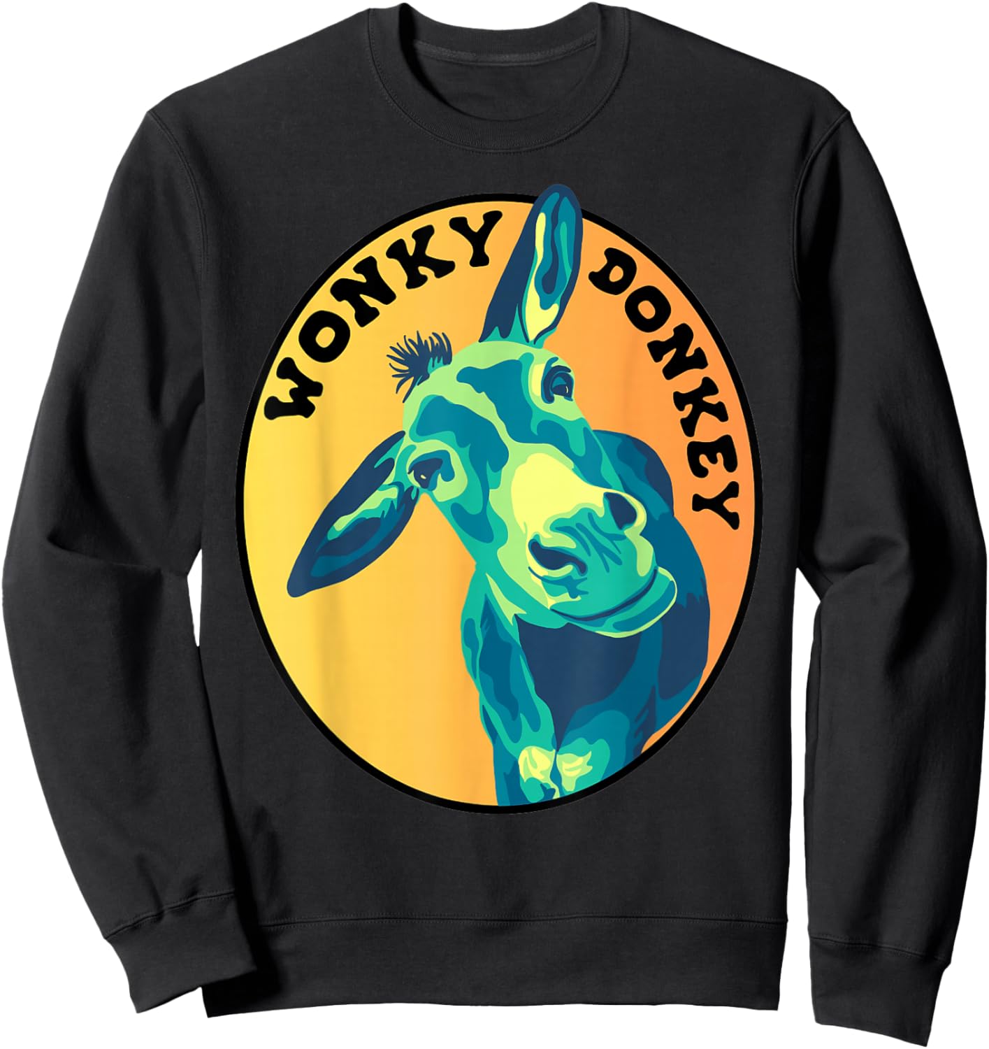 Slightly Unhinged Heather Wonky Donkey Sweatshirt - Sweatshirt | Black