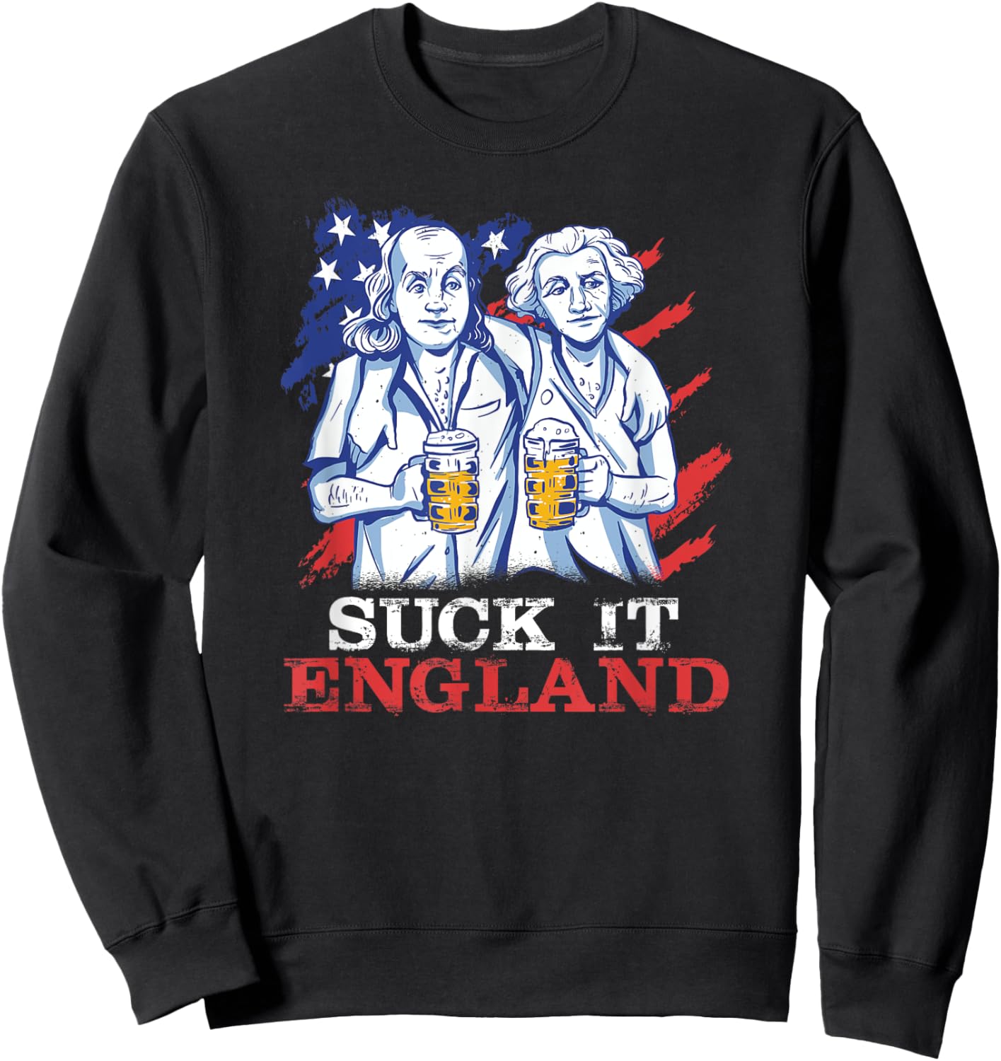 Suck-It England Funny 4th of July George Washington Men Sweatshirt - Sweatshirt | Black