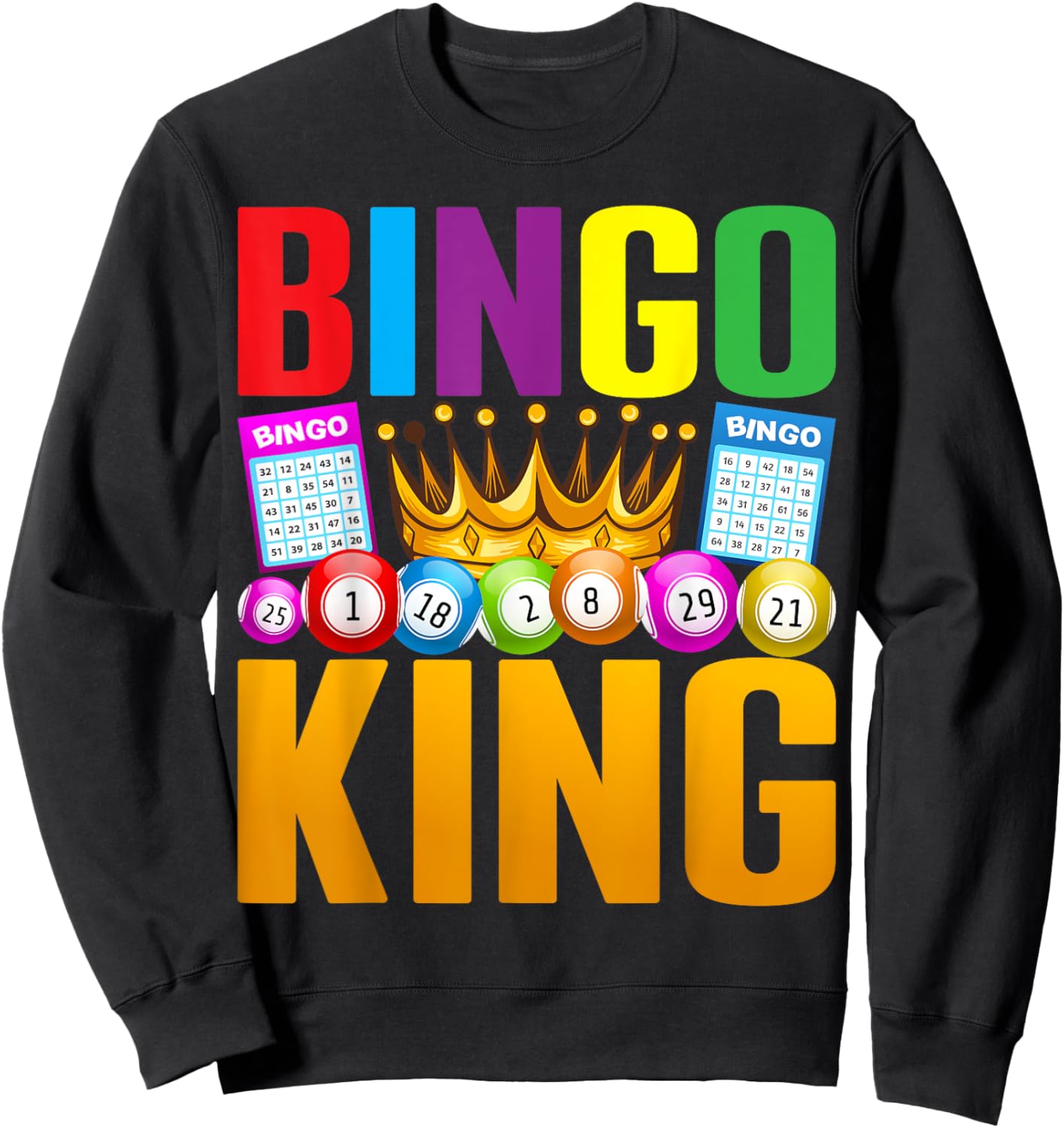 Bingo King Bingo Player Male Sweatshirt - Sweatshirt | Black