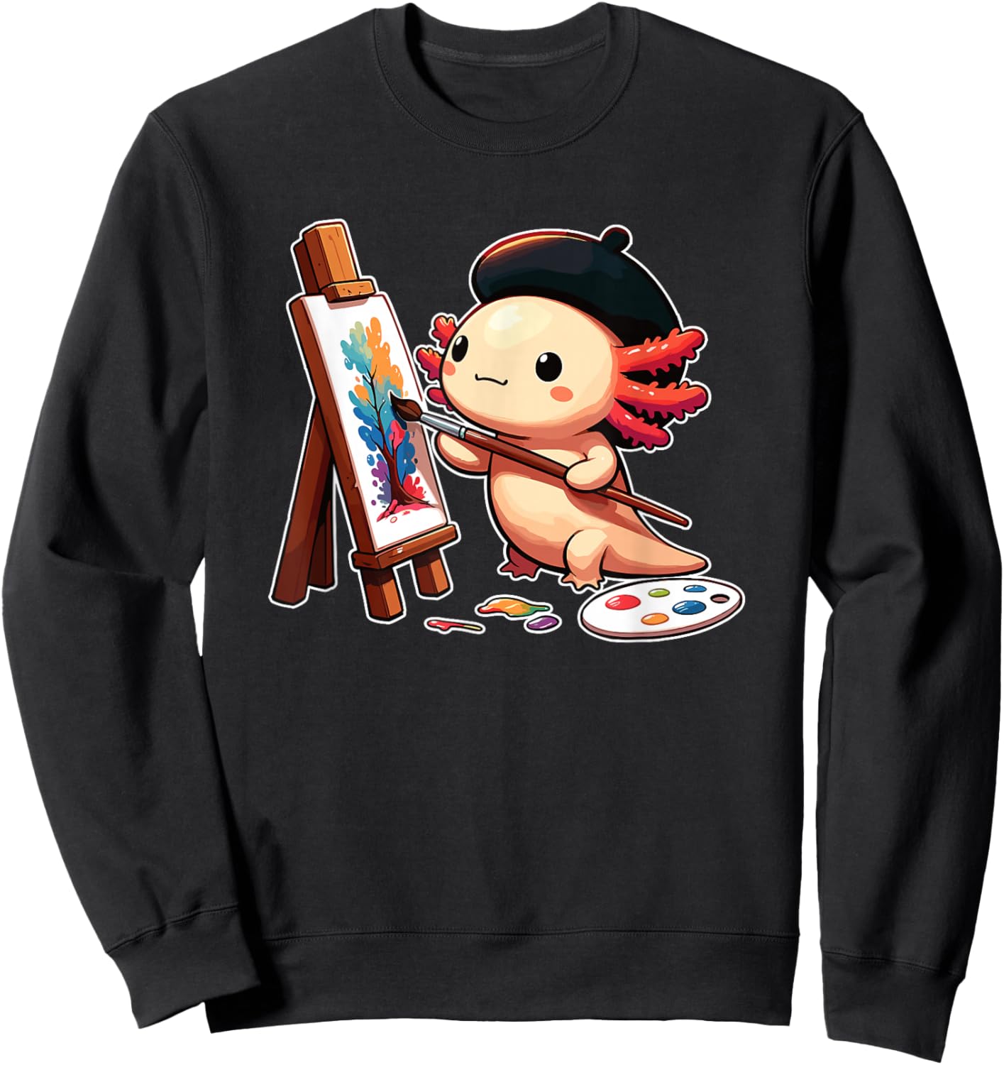Painter Art Artist Axolotl Sweatshirt - Sweatshirt | Black