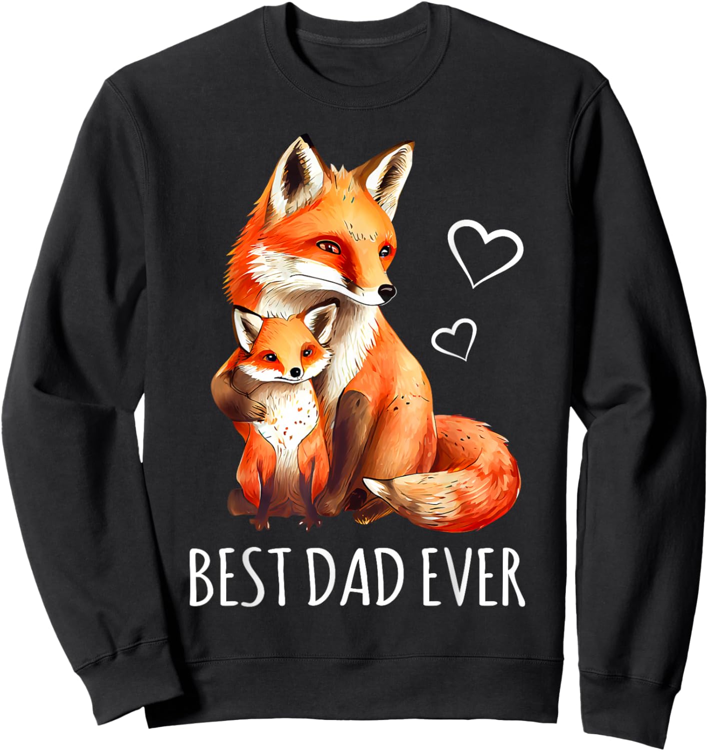 Best dad gifts birthday fathers day daughter son cute Fox Sweatshirt - Sweatshirt | Black