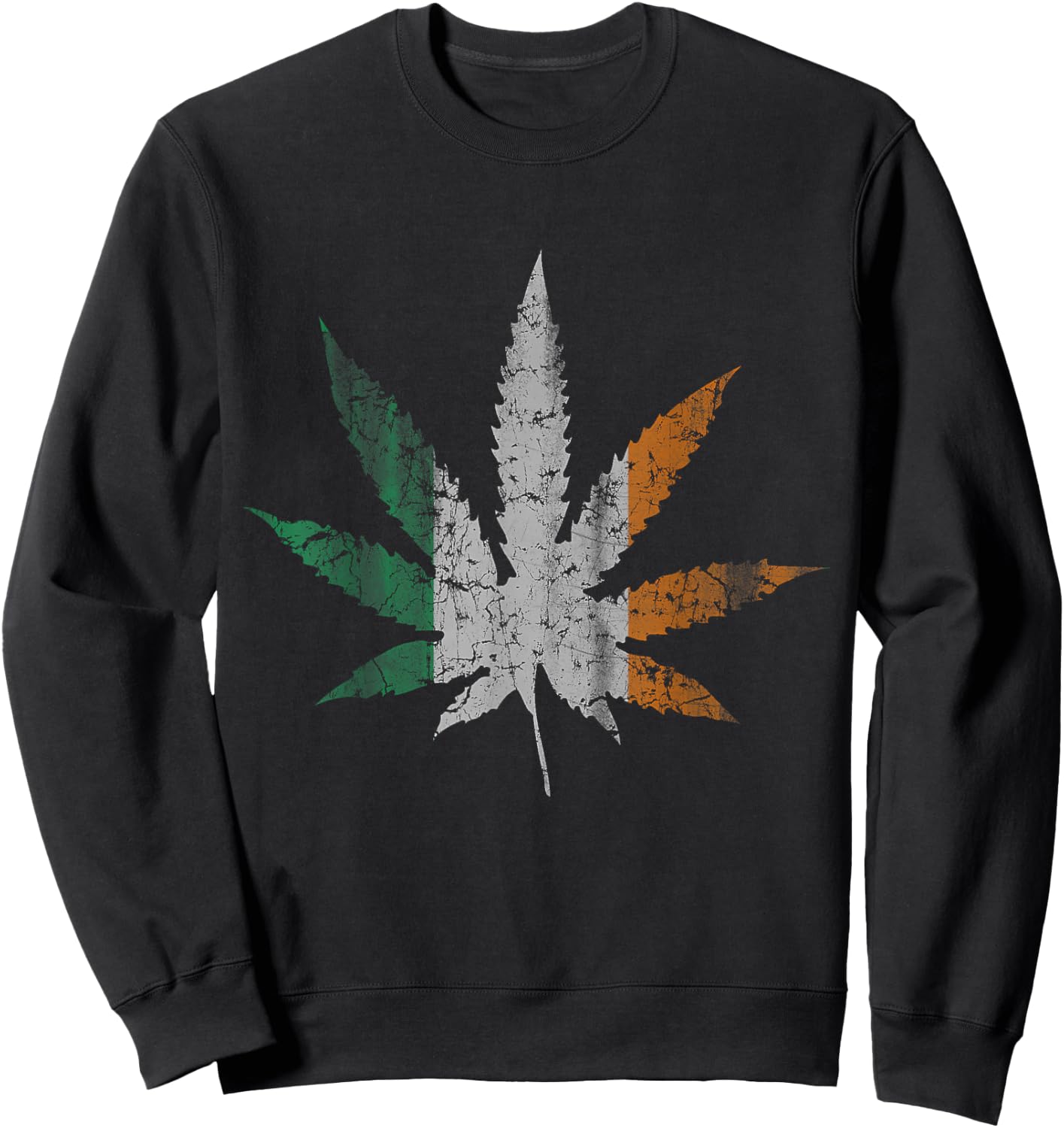 Irish Marijuana Pot Leaf Cannabis St Patricks Day 420 Weed Sweatshirt - Sweatshirt | Black