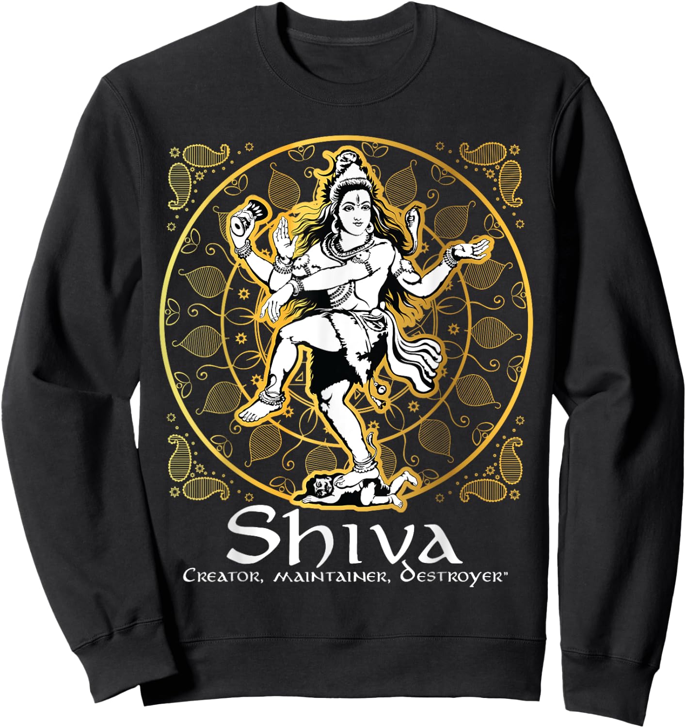 Shiva 'Creator, Maintainer, Destroyer' Hindu Gods Lord Shiva Sweatshirt - Sweatshirt | Black