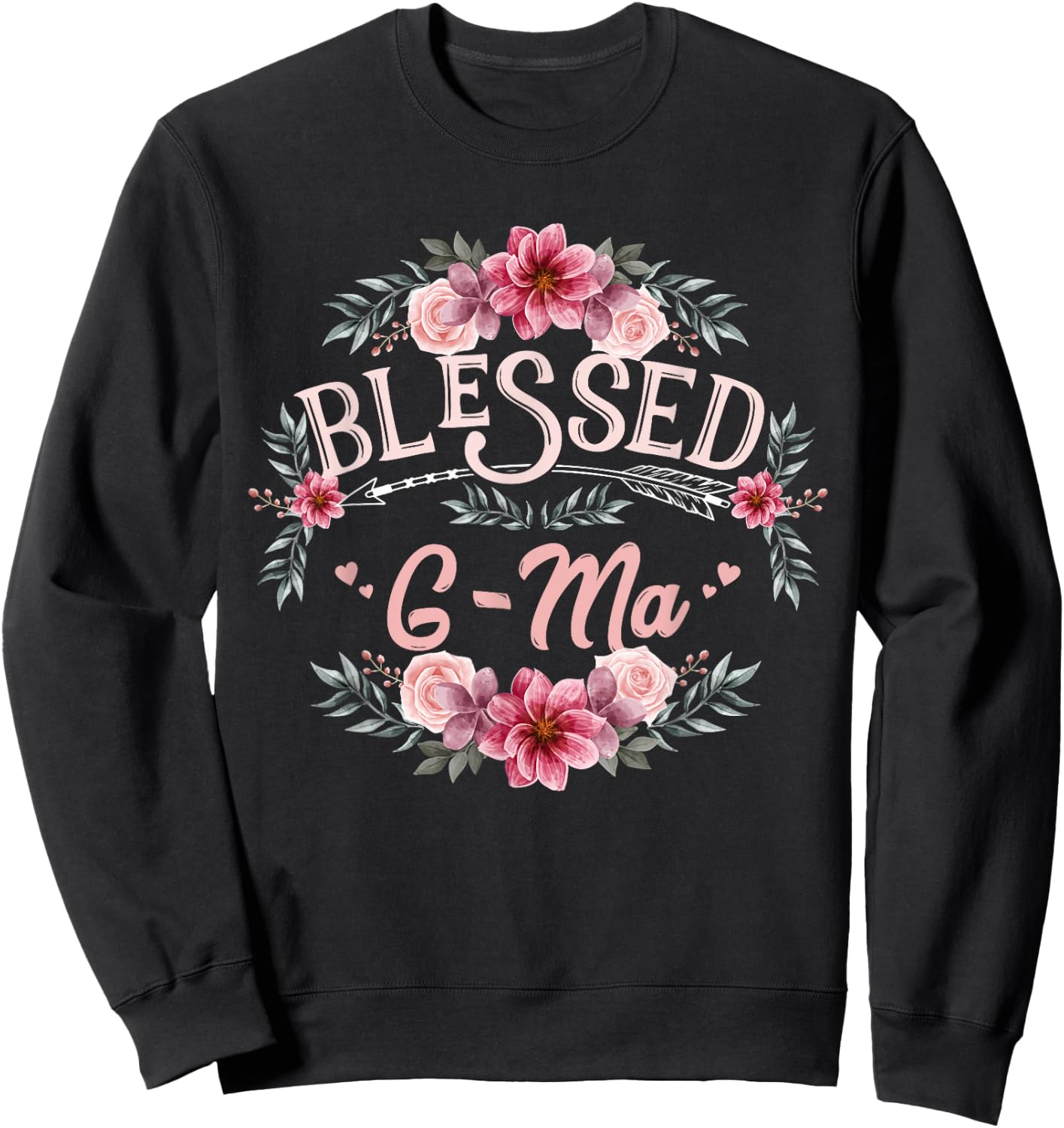 Blessed G-Ma Shirt Mother's Day Sweatshirt - Sweatshirt | Black
