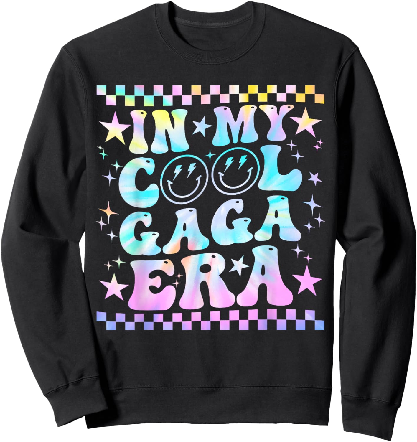 Tie Dye Groovy In My Cool Gaga Era Funny Family Sweatshirt - Sweatshirt | Black