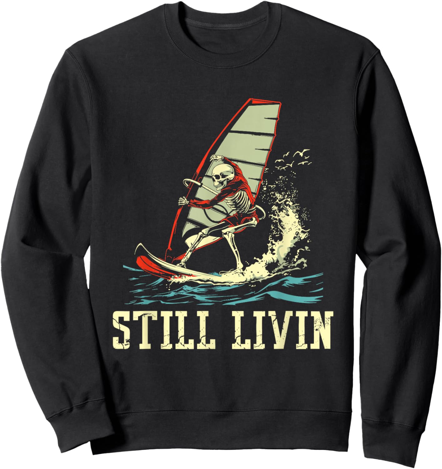 Windsurfer Windsurfing Surfboard Sweatshirt - Sweatshirt | Black