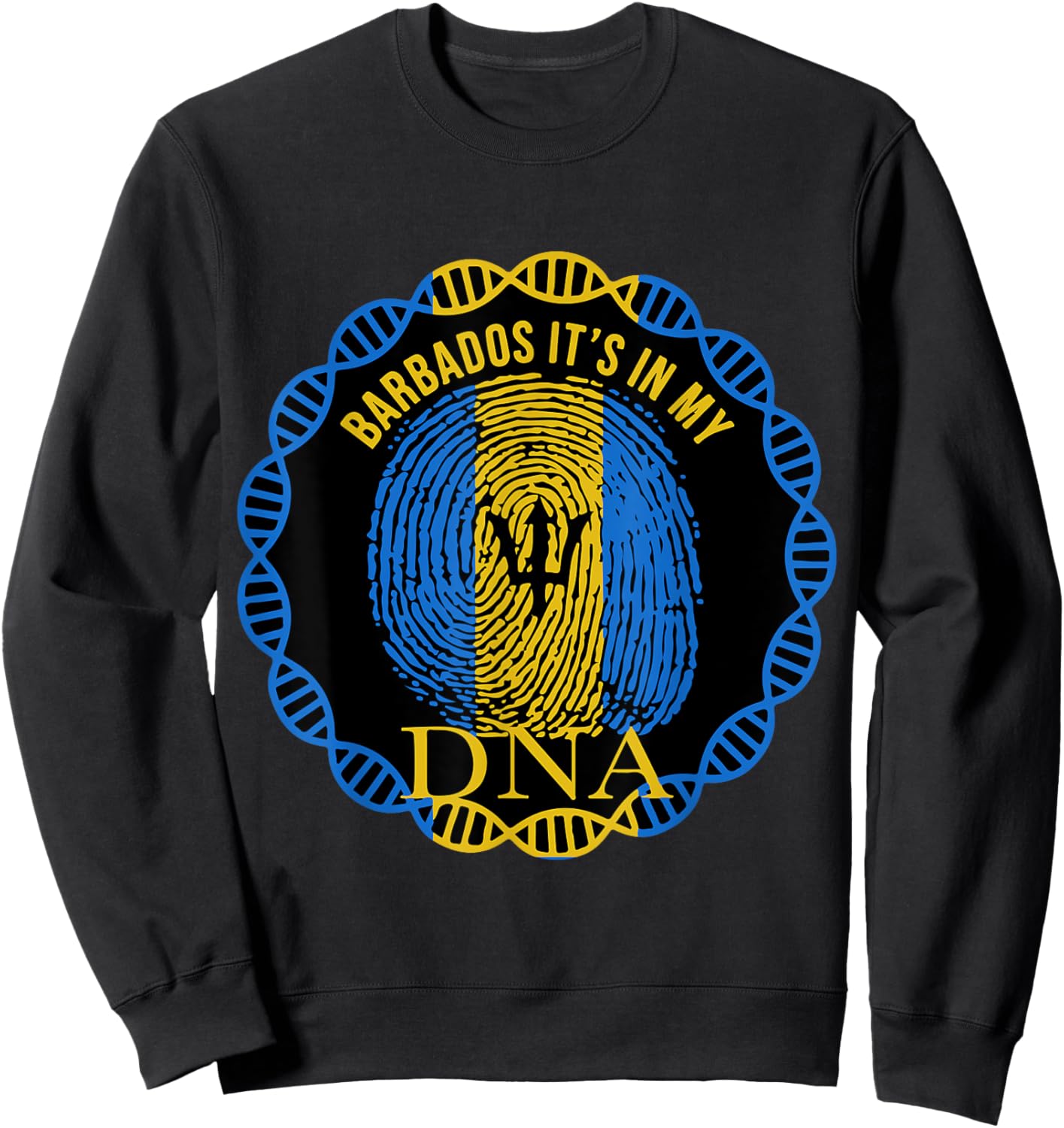 IT'S IN MY DNA Barbados Flag Men Women Pride Roots Gift Sweatshirt - Sweatshirt | Black