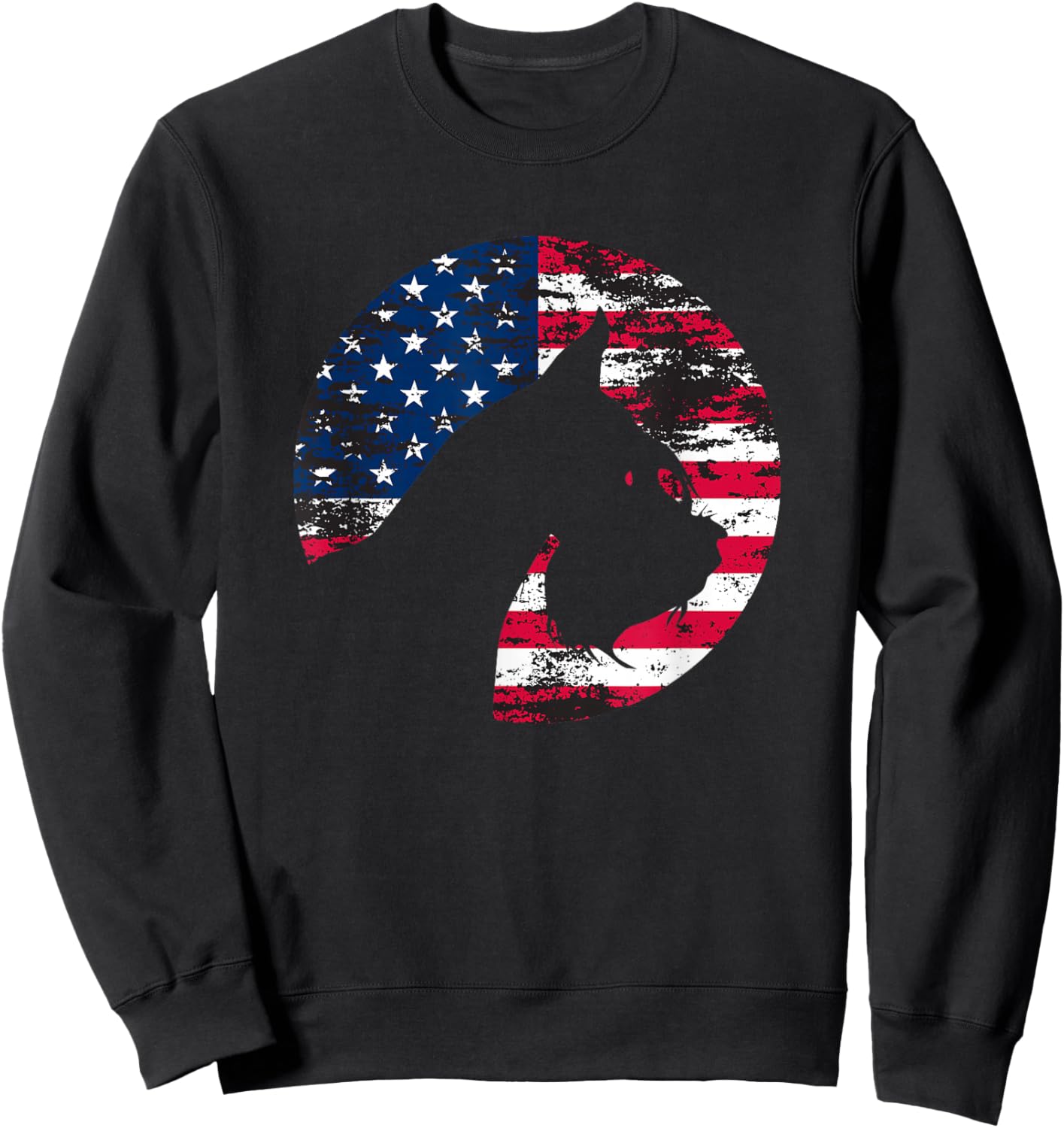 Vintage Schnauzer American Flag Sweatshirt - Sweatshirt | Black
