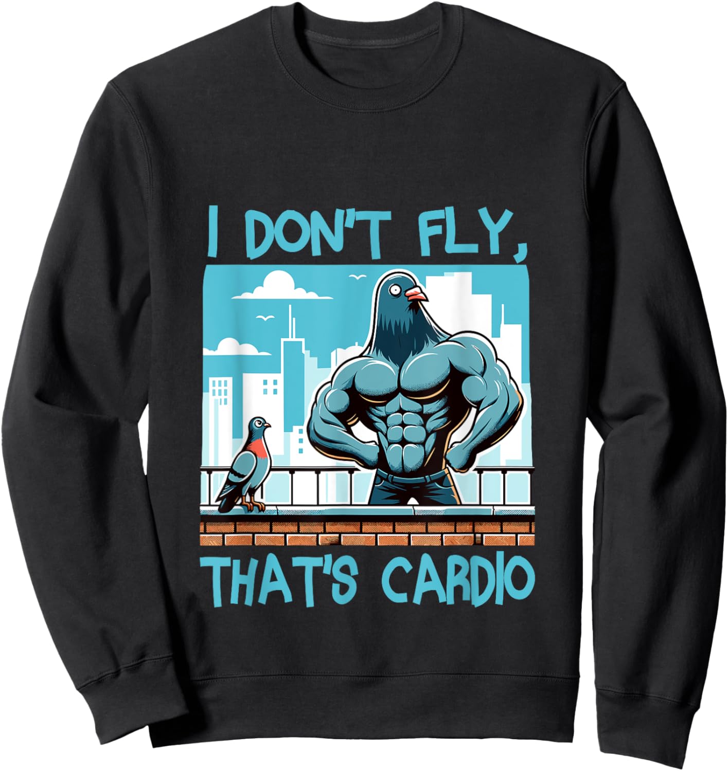 Pigeon Workout Bodybuilding Fitness Gym Muscle Sweatshirt - Sweatshirt | Black