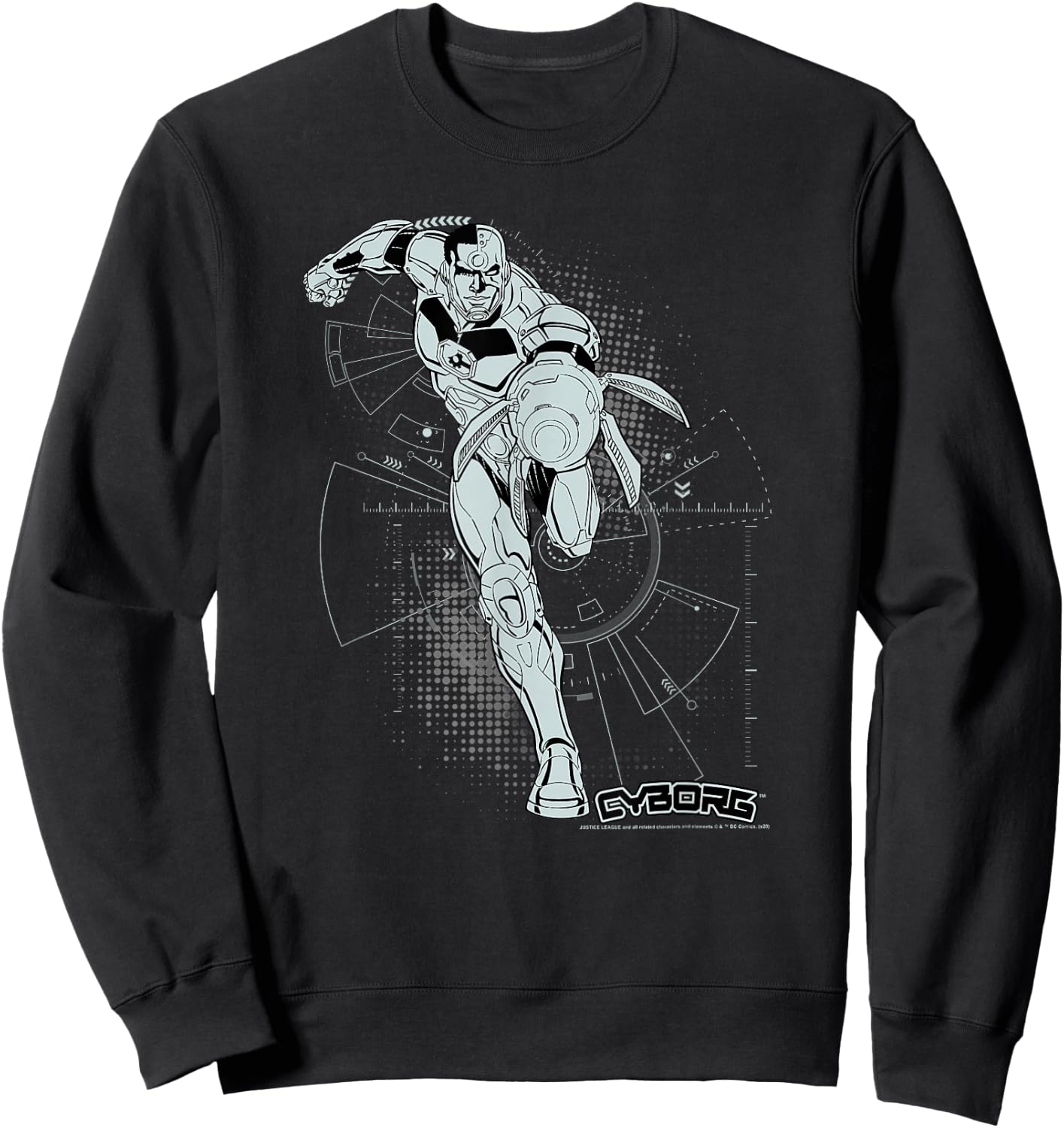 DC Comics Justice League Cyborg Comic Battle Plans Sweatshirt - Sweatshirt | Black
