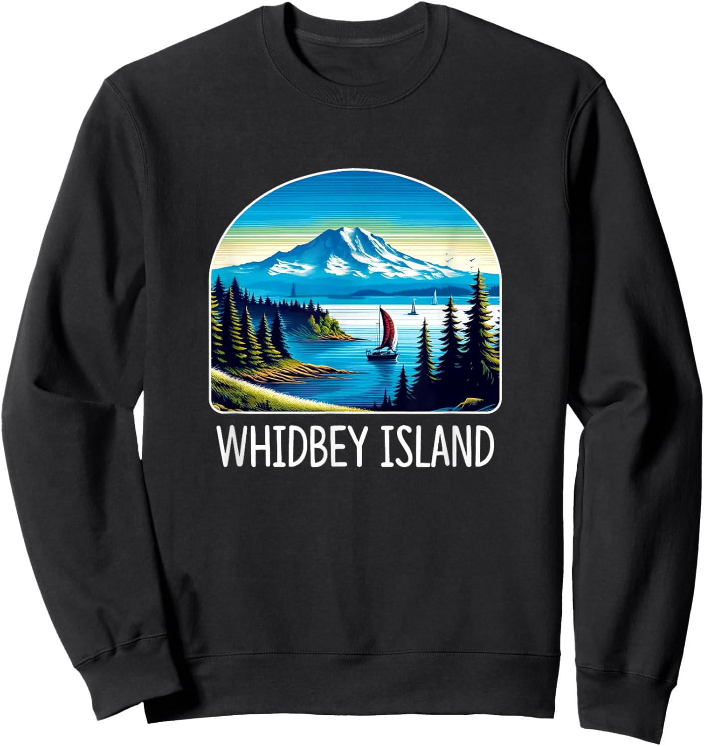 Whidbey Island - Washington Sweatshirt - Sweatshirt | Black