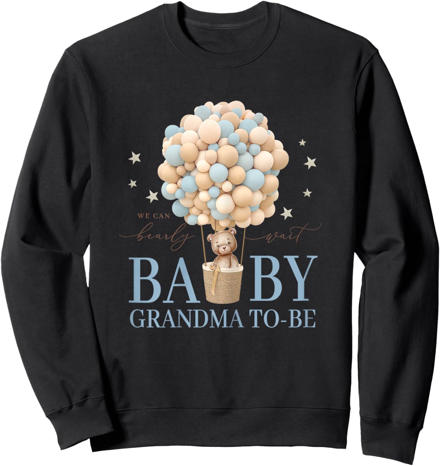 Grandma We Can Bearly Wait Baby Shower Bear Family Matching Sweatshirt - Sweatshirt | Black