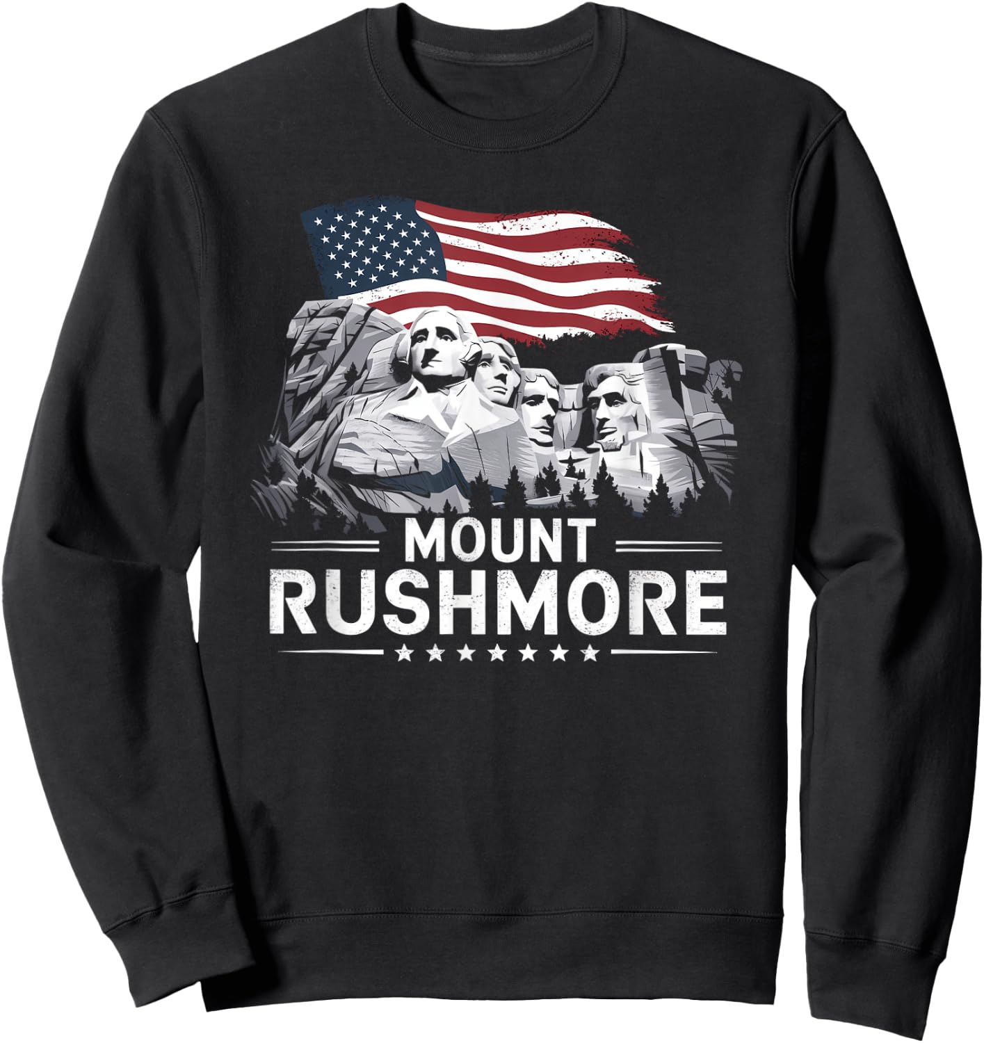 Mount Rushmore South Dakota Vintage President Monuments Sweatshirt - Sweatshirt | Black