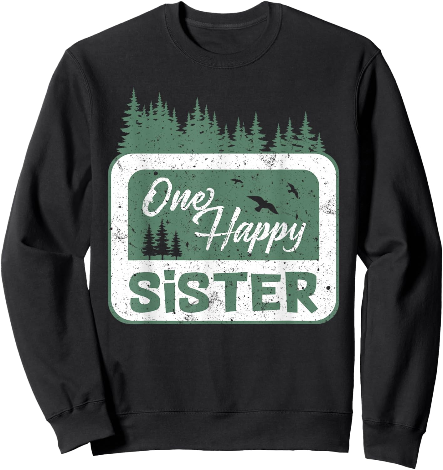 One Happy Sister Camper 1St Birthday Camping Bear Sweatshirt - Sweatshirt | Black