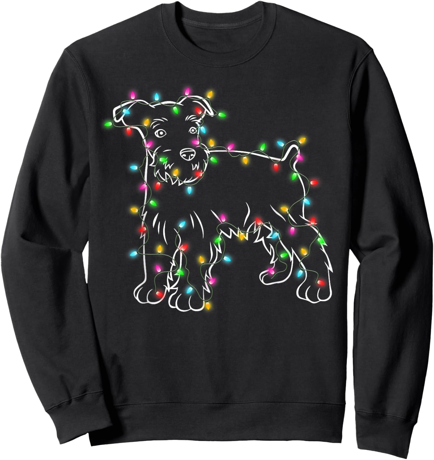 Schnauzer Dogs Tree Christmas Sweater Xmas Pet Animal Dog Women Kids Sweatshirt - Sweatshirt | Black