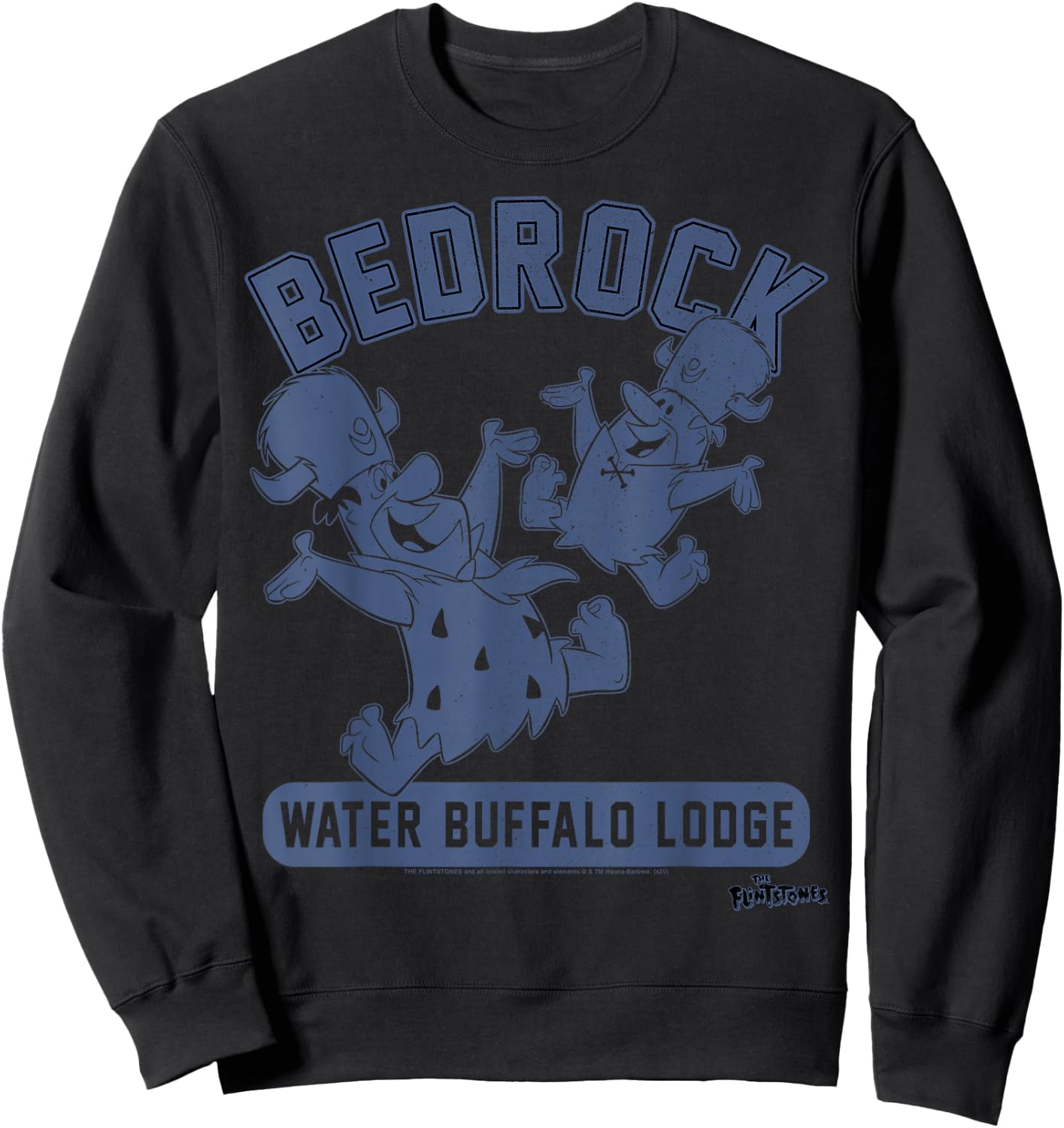 The Flintstones Bedrock Water Buffalo Lodge Collegiate Sweatshirt - Sweatshirt | Black