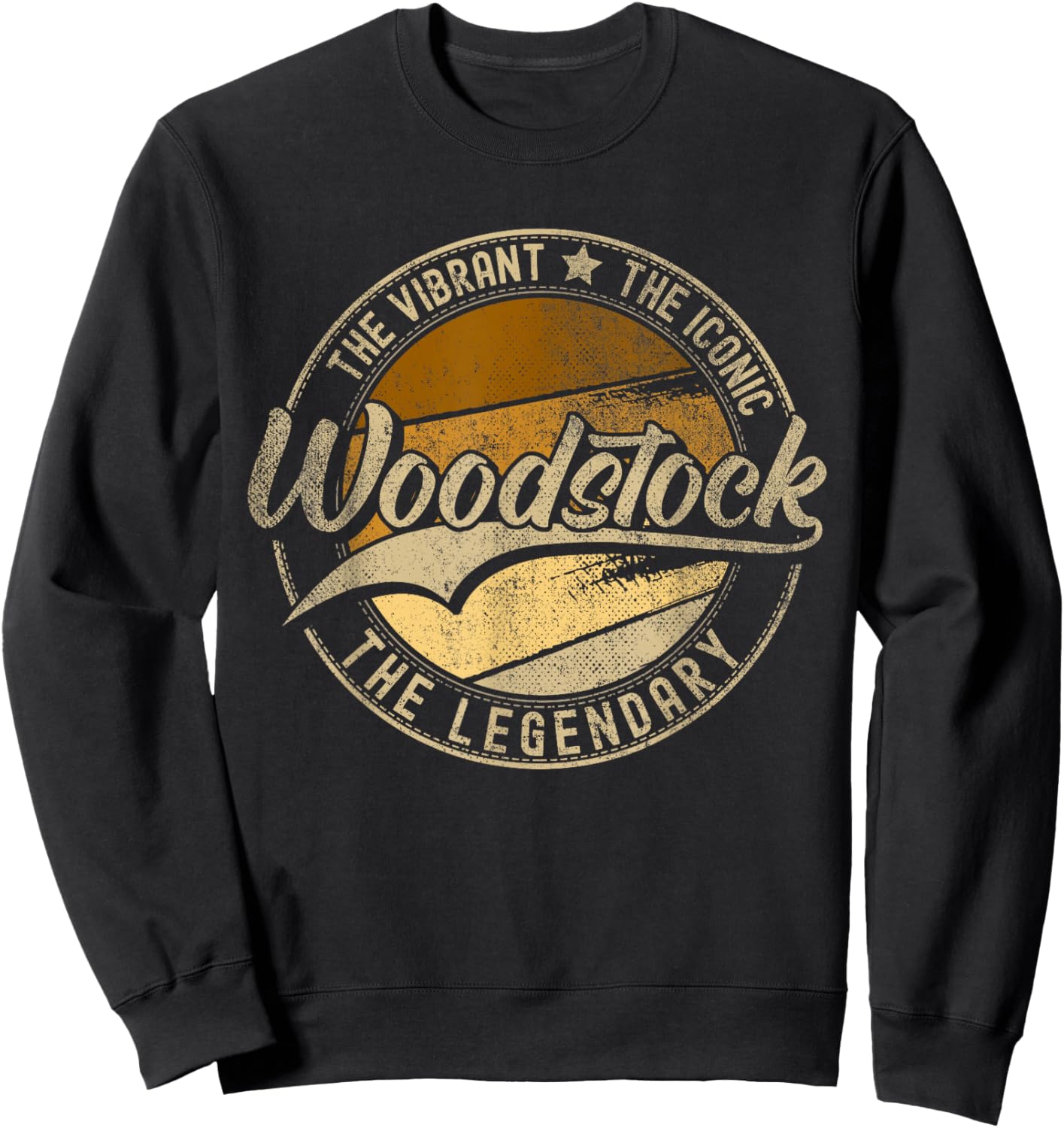 Woodstock GA | Georgia | Vintage Distressed , Small, Black Sweatshirt - Sweatshirt | Black