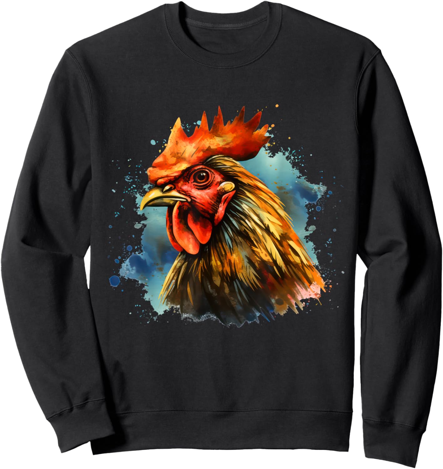 Vintage Rooster Chicken Sweatshirt - Sweatshirt | Black