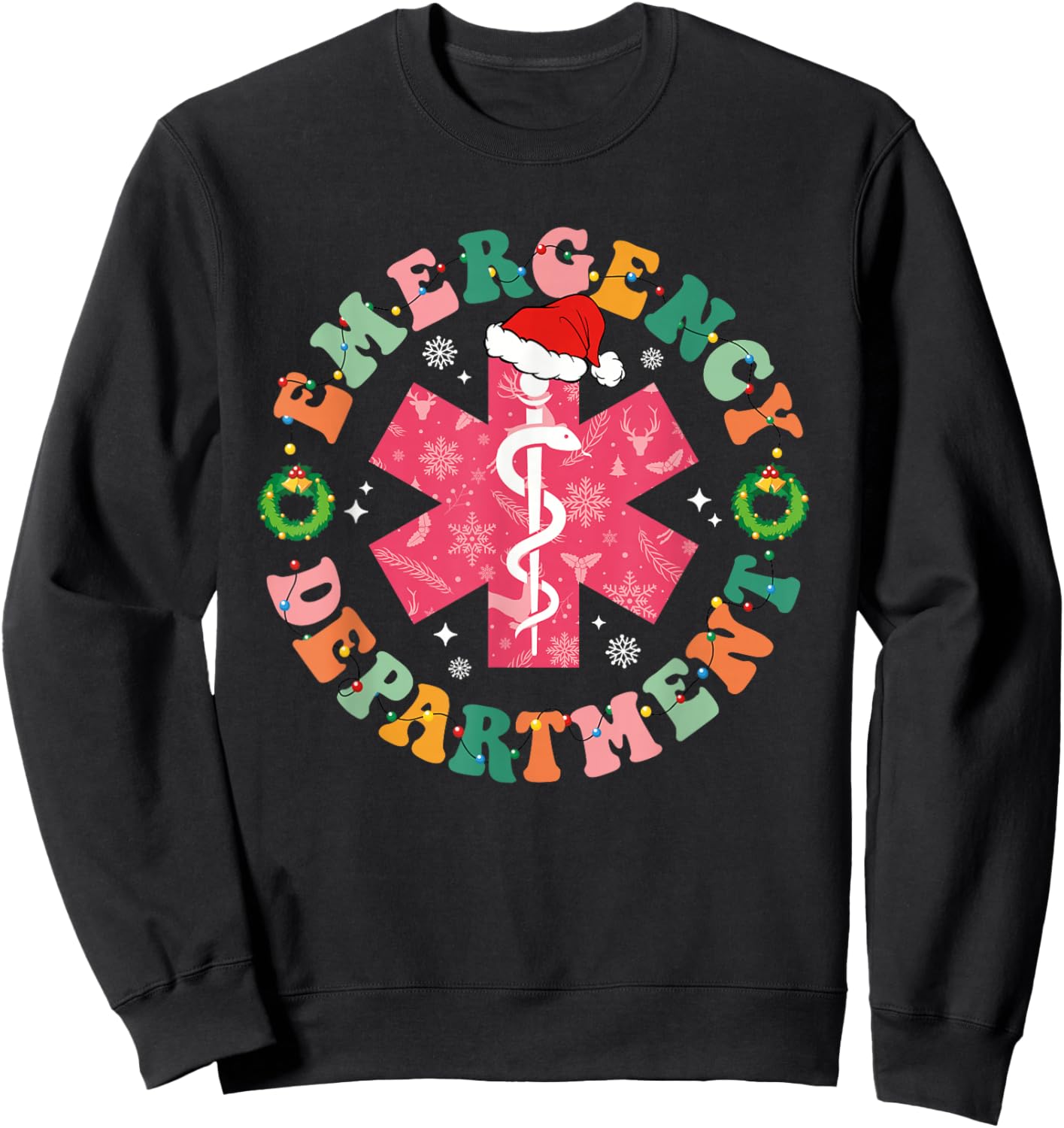 Emergency Department ER Nurse Christmas Emergency Room Sweatshirt - Sweatshirt | Black