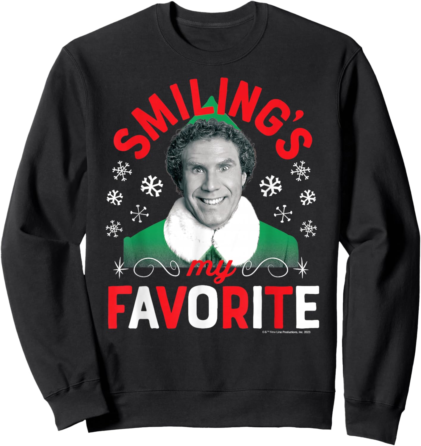 Elf - Smiling's My Favorite Sweatshirt - Sweatshirt | Black