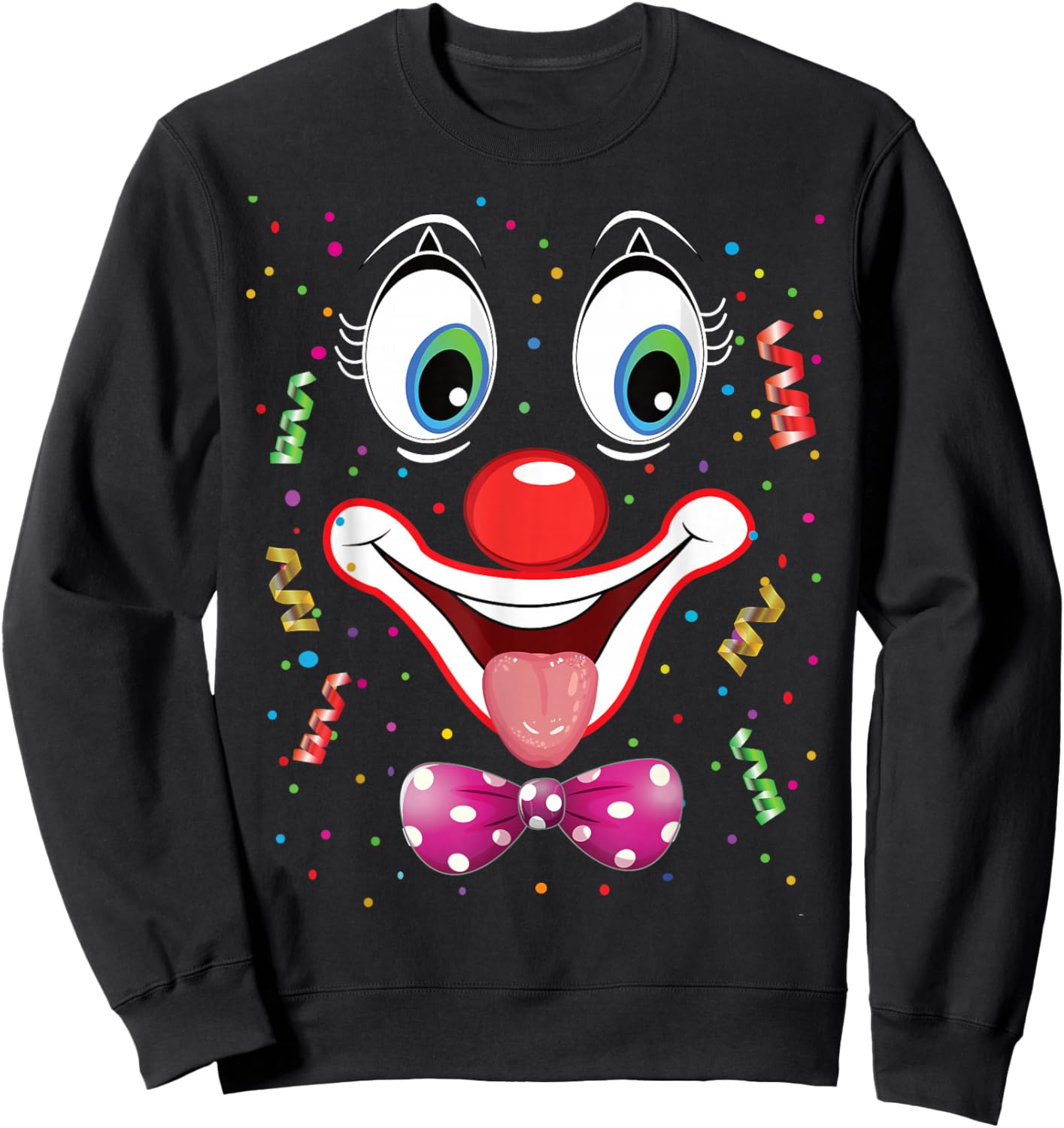 Carnival Clown Face Circus Costume Kids Men Women Carnivals Sweatshirt - Sweatshirt | Black
