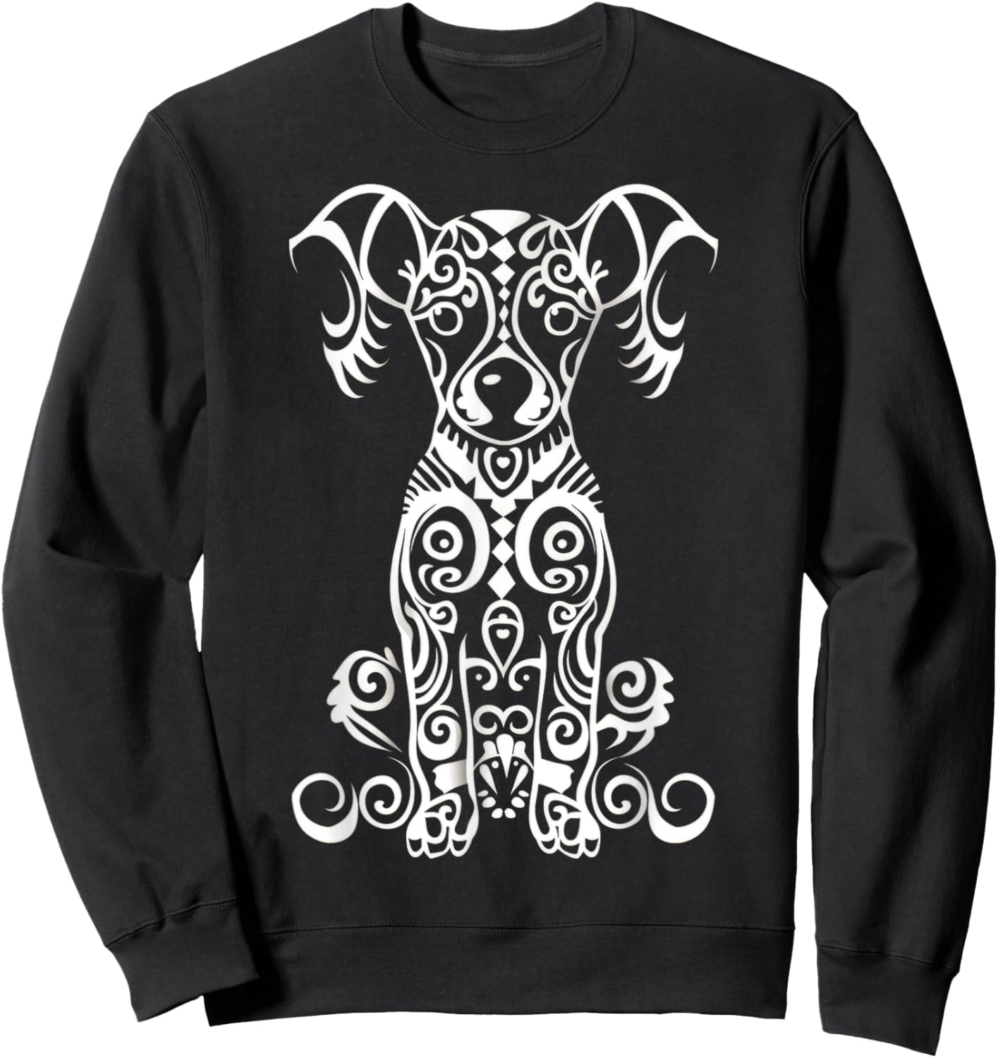 Chiweenie Tribal Vintage Retro Graphic Sweatshirt - Sweatshirt | Black