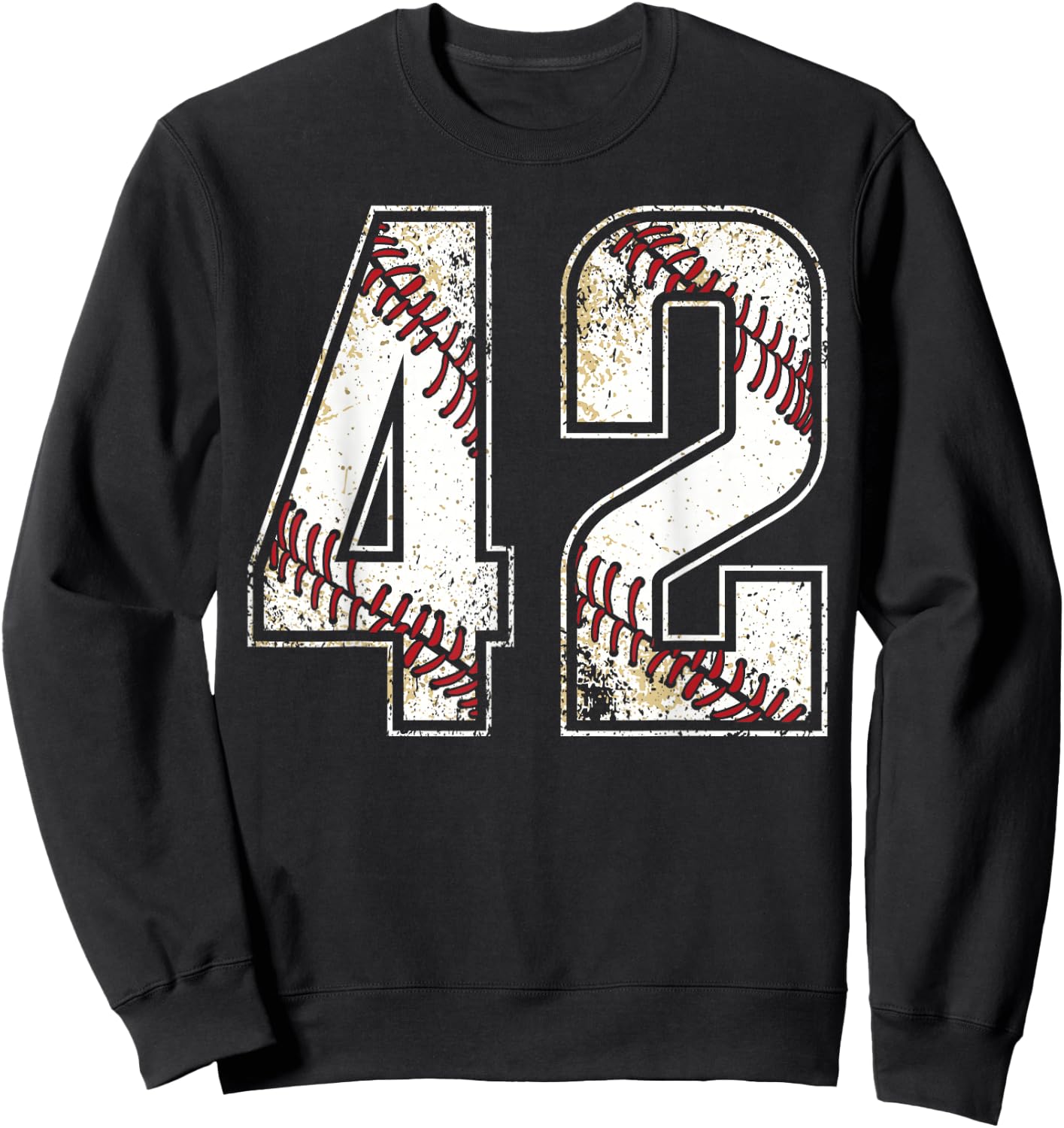 #42 Baseball Jersey Number 42 Vintage Retro Birthday Gift Sweatshirt - Sweatshirt | Black