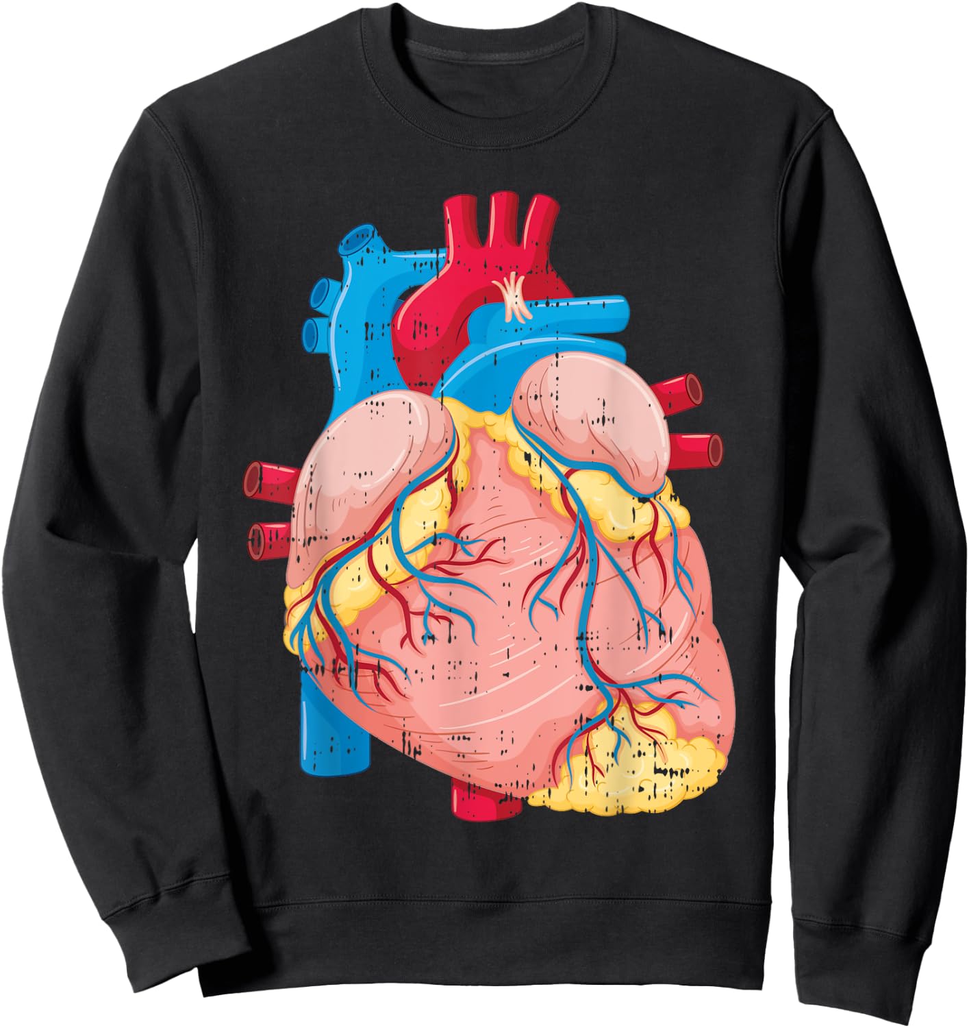 Human Anatomy Heart Cartoon Nurse Doctor Science Lover Gifts Sweatshirt - Sweatshirt | Black