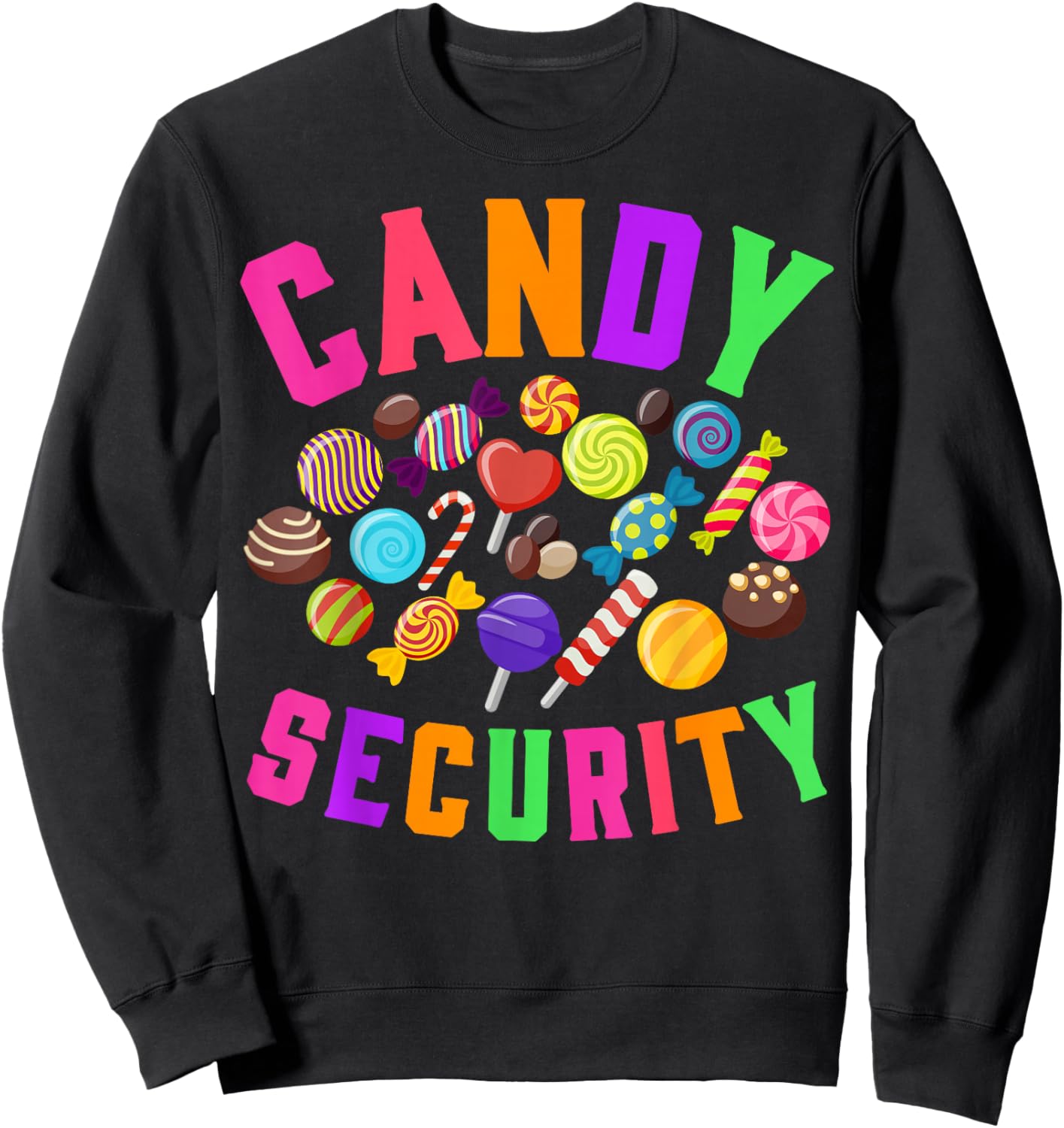 Candy Security Funny Halloween Costume Party Sweatshirt - Sweatshirt | Black