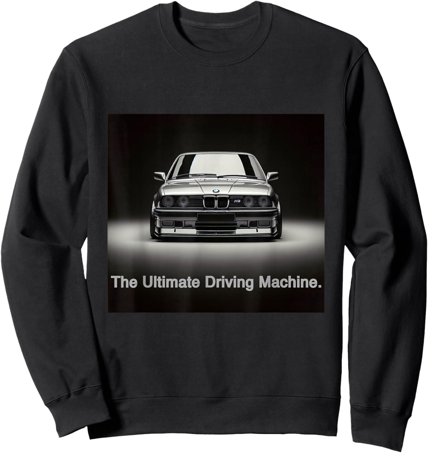 Russ Designs Ultimate Driving Machine Vintage Euro E30 - Black, Small, , Short Sleeve, Polyester, Car-Themed, Driving, All Seasons Sweatshirt - Sweatshirt | Black