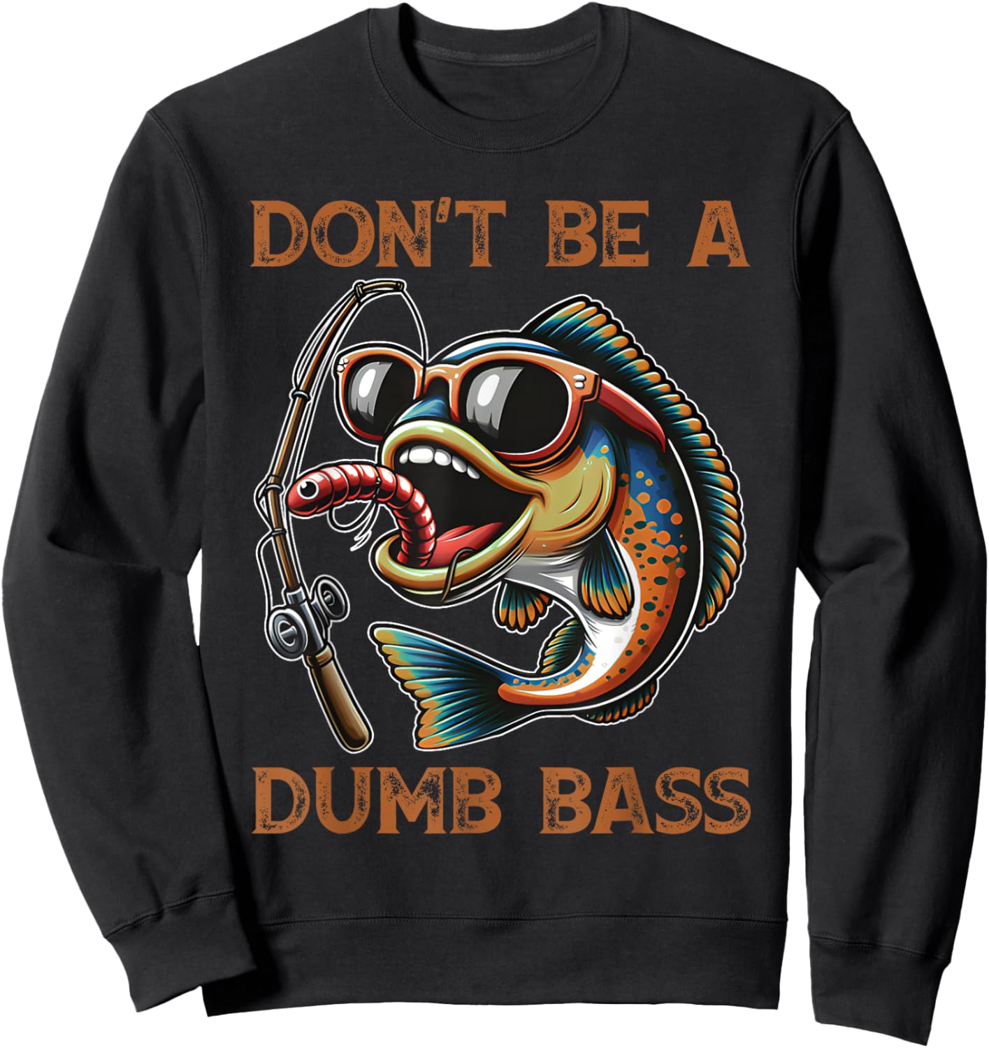 Funny Bass Fishing Stuff Funny Dad Bass Fish Papa Fishing Sweatshirt - Sweatshirt | Black