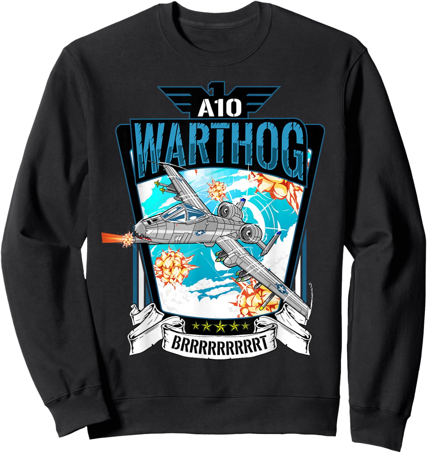 American Military Fighter Bomber A10 Warthog Sweatshirt - Sweatshirt | Black