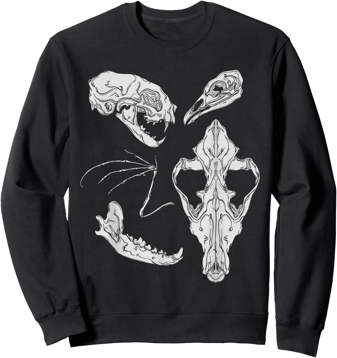 Gothic Horror | Witch Wicca | Vulture Culture | Animal Bone Sweatshirt - Sweatshirt | Black