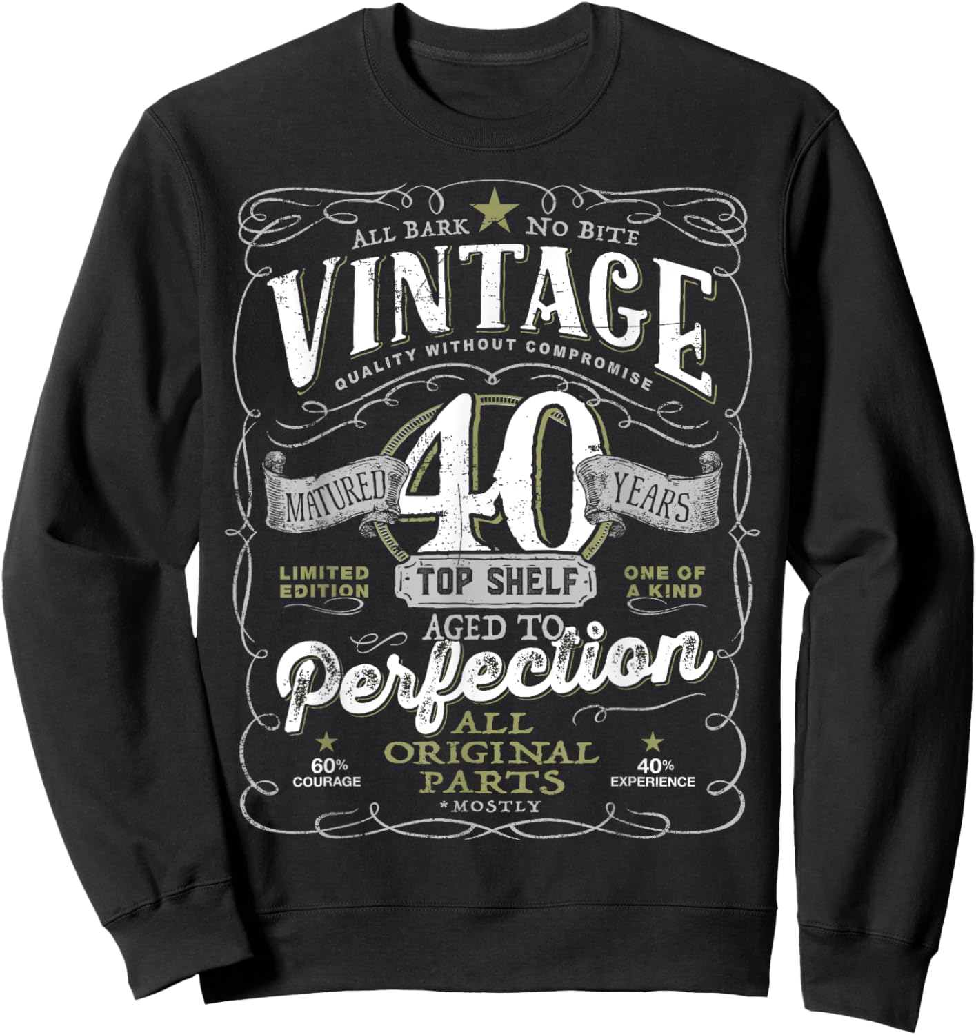 40th Birthday Top , Vintage Aged Top Shelf Born 1985 Sweatshirt - Sweatshirt | Black