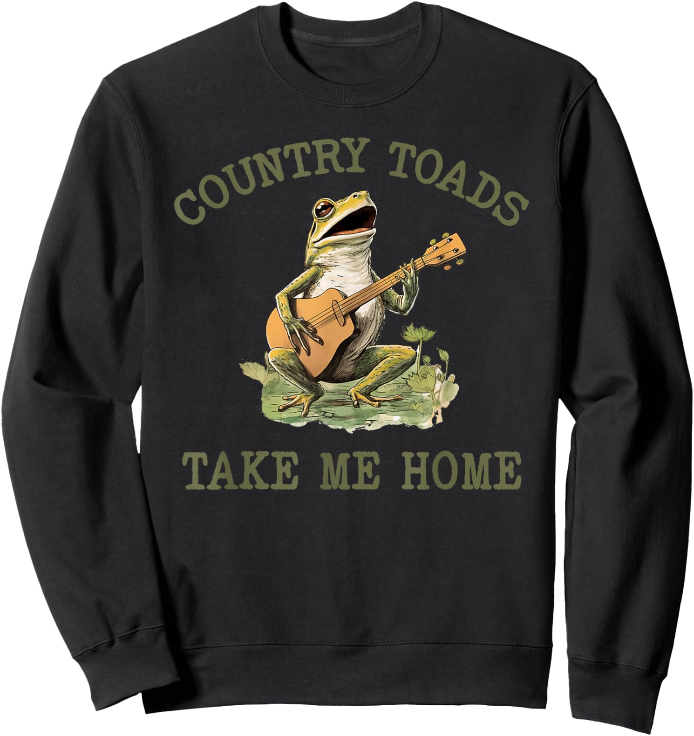 Funny Country Toads Take Me Home Vintage Sweatshirt - Sweatshirt | Black