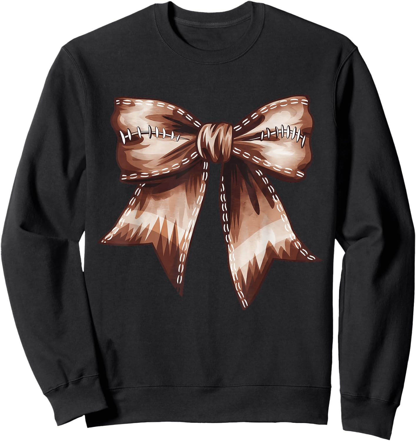 Coquette Bow Funny Football Lover Game Day Football Mom Mama Sweatshirt - Sweatshirt | Black