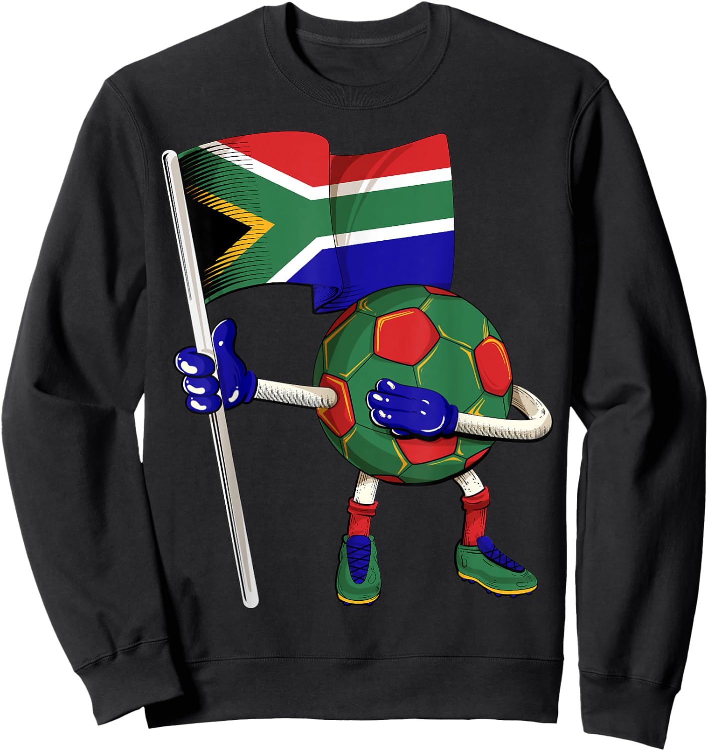 South Africa Soccer Jersey Africa Flag Football Dab Funny Sweatshirt - Sweatshirt | Black