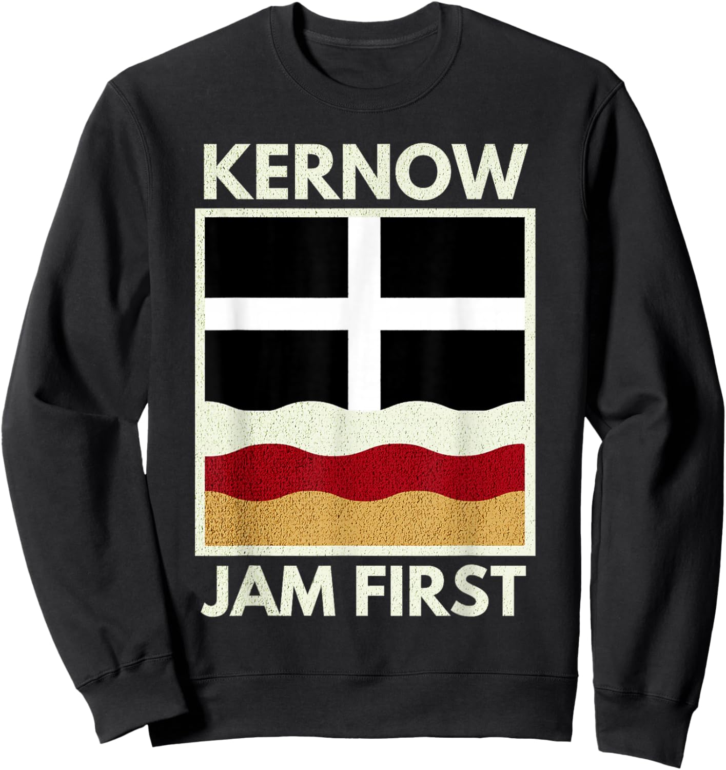 Kernow Jam First Cornish Scone Cream Tea Of Cornwall Sweatshirt - Sweatshirt | Black