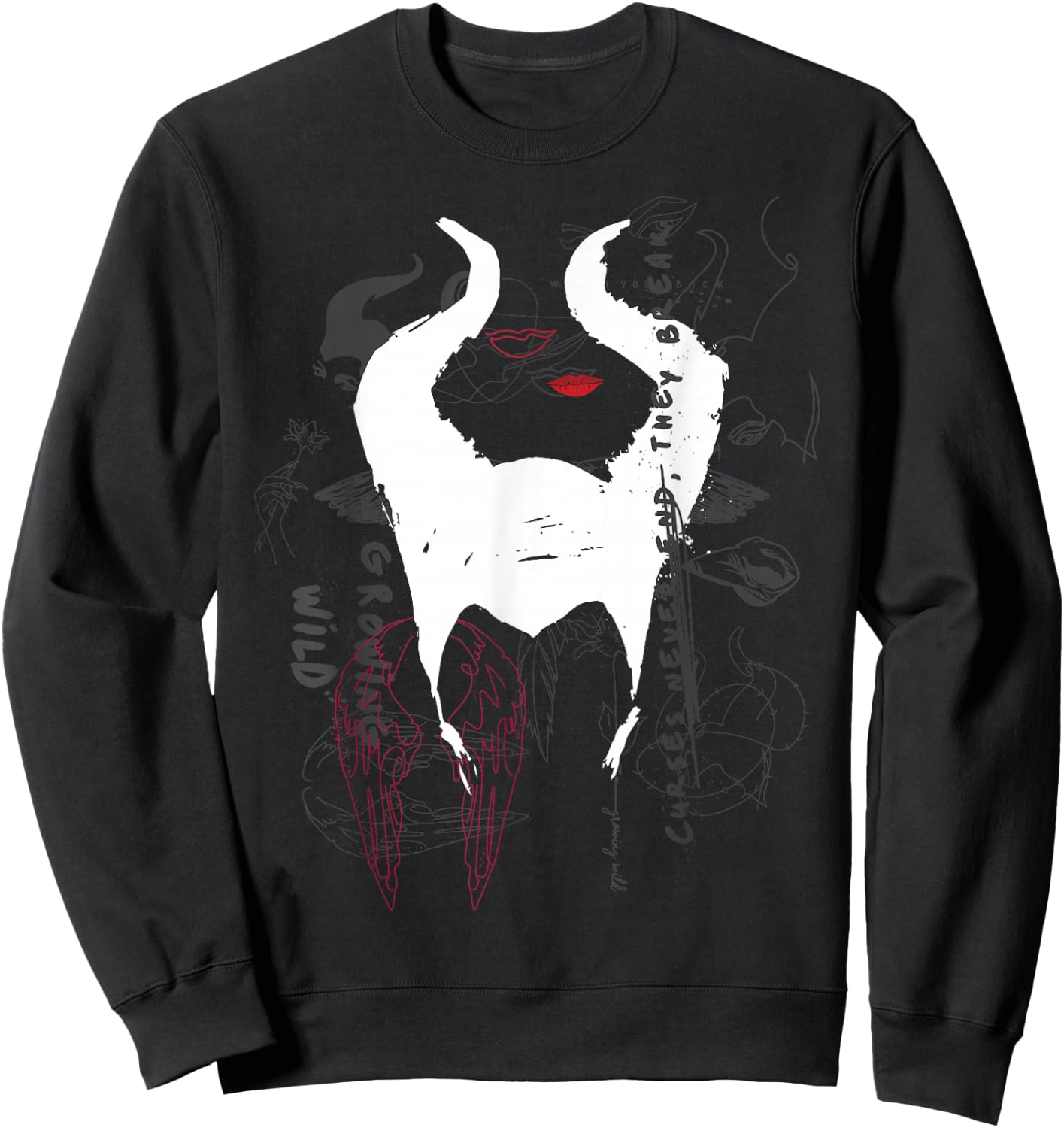Disney Maleficent Mistress Of Evil Growing Wild Collage Sweatshirt - Sweatshirt | Black