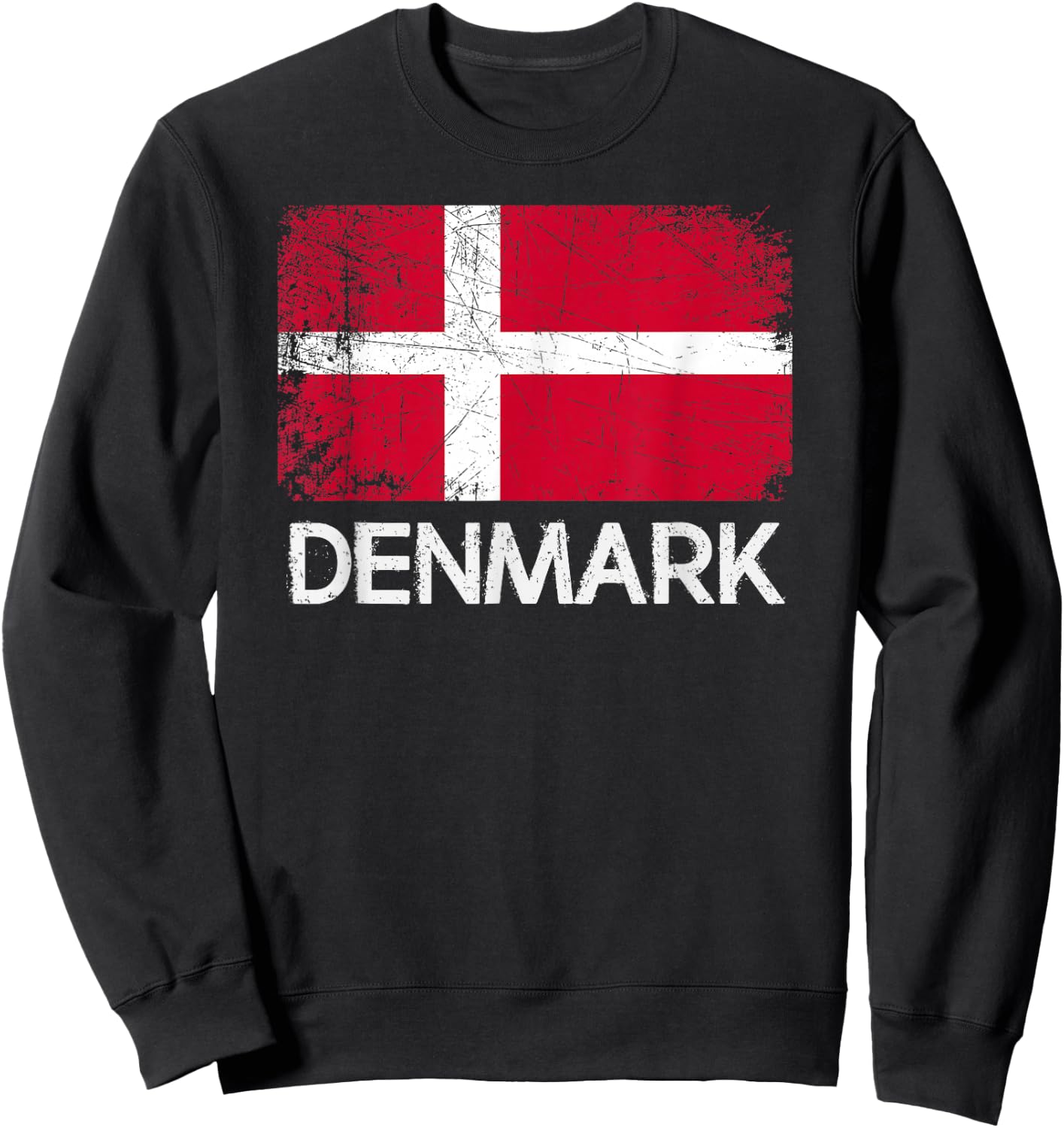 Danish Flag | Vintage Made In Denmark Gift Sweatshirt - Sweatshirt | Black