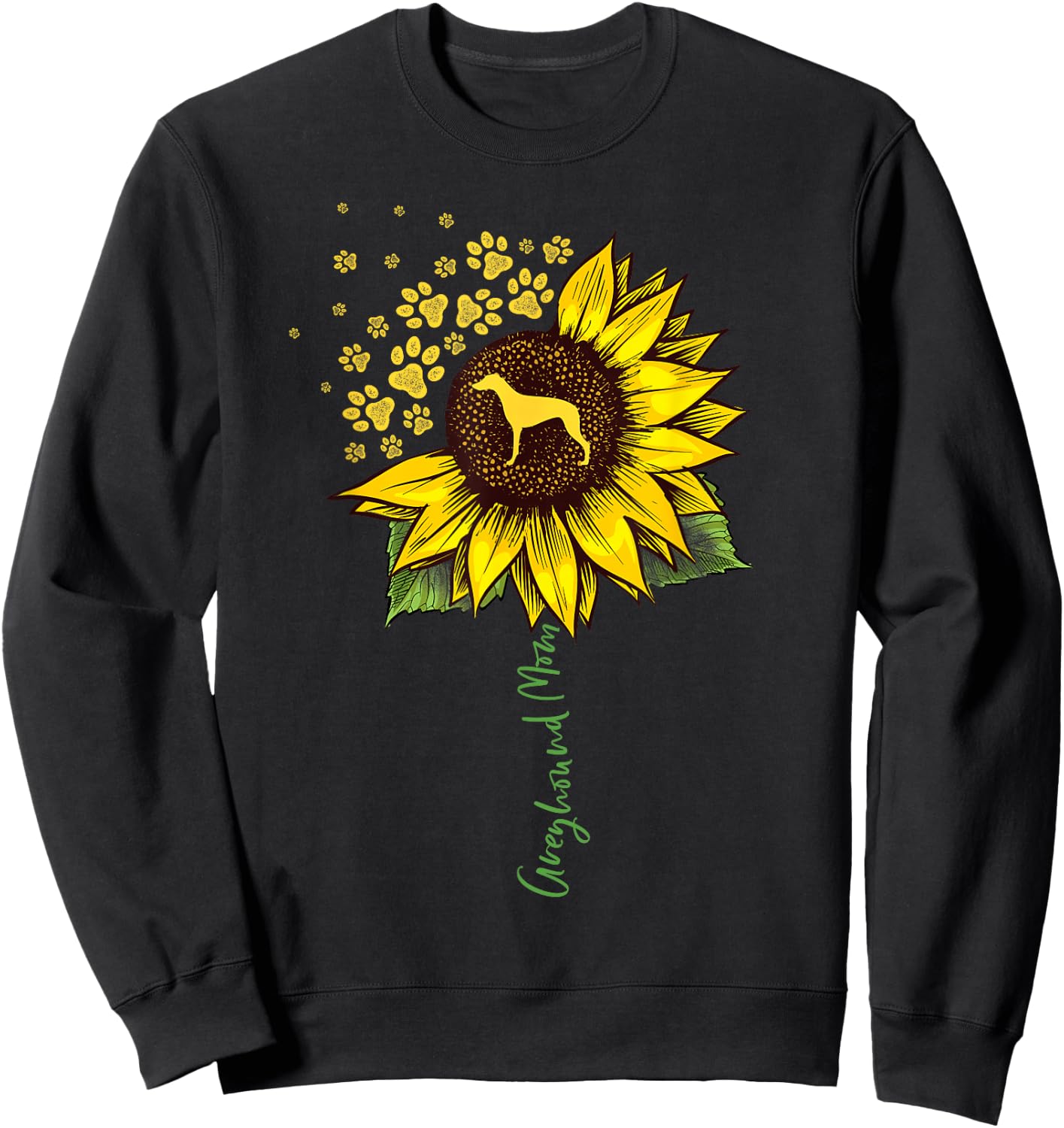 Greyhound Mom Sunflower Greyhound Gifts Dog Mom Mama Sweatshirt - Sweatshirt | Black