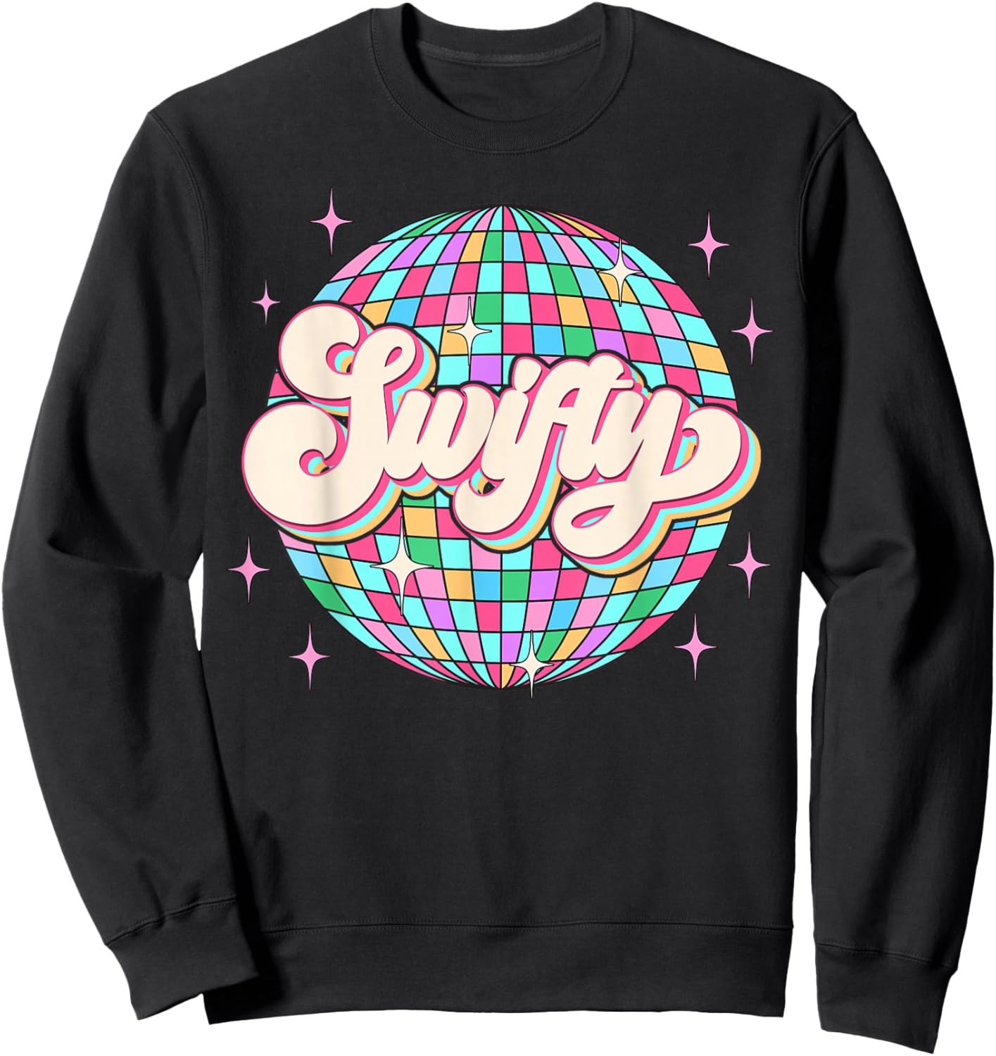 Taylor Personalized Name I Love Taylor Girl Groovy 70s Disco Sweatshirt - Sweatshirt | Black