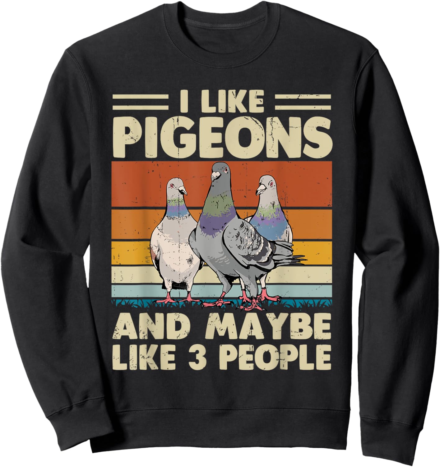 I Like Pigeons And Maybe Like 3 People Sweatshirt - Sweatshirt | Black