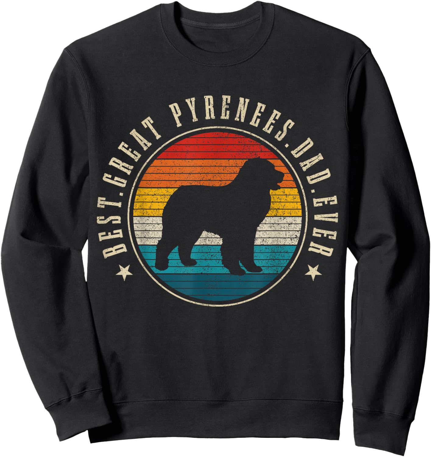 Pyrenean Mountain Dog Vintage Dog Funny Sweatshirt - Sweatshirt | Black